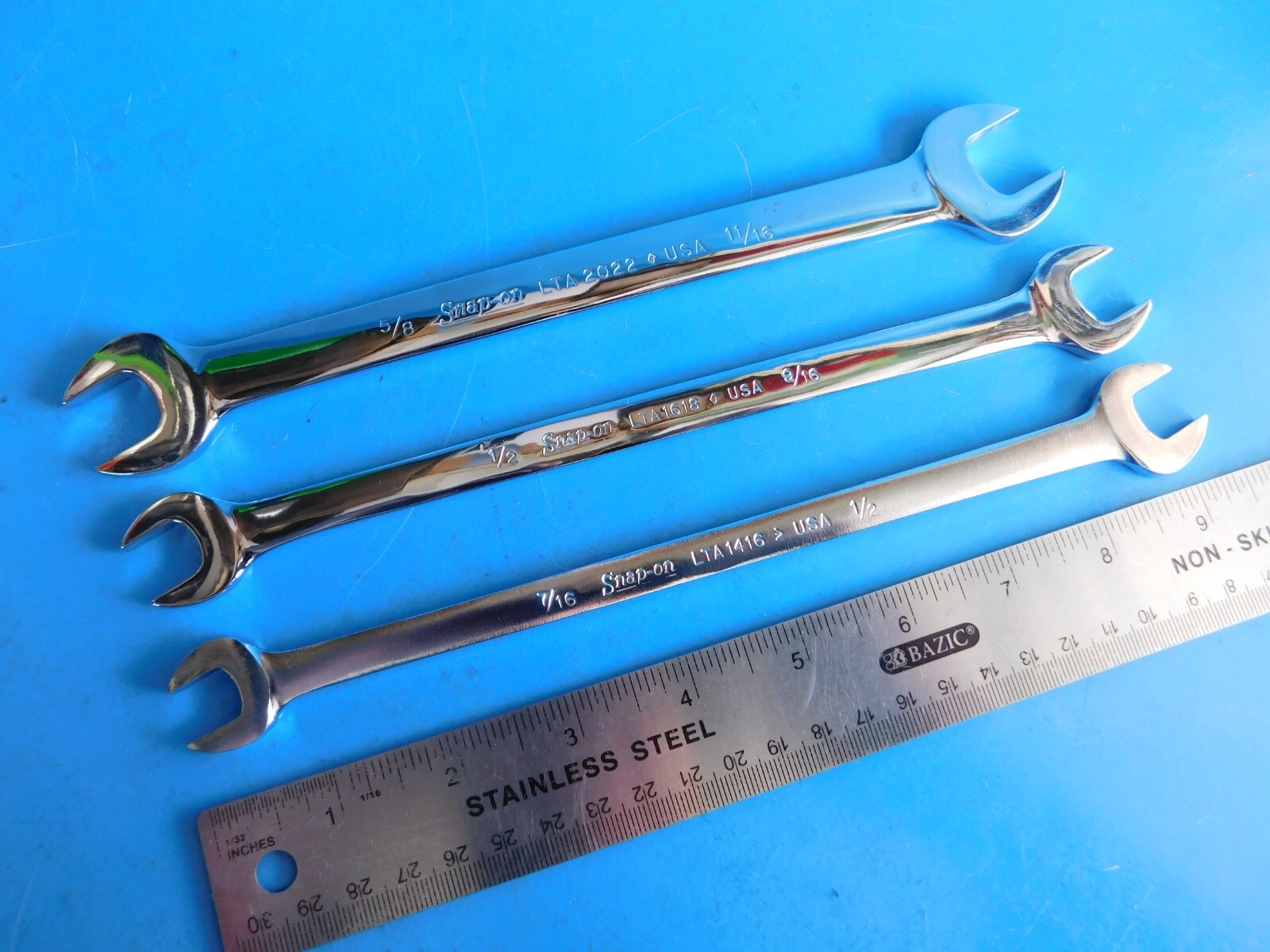 UN-USED,SNAP ON «7/16x 1/2,1/2×9/16,5/8×11/16 in.» LOW TORQUE WRENCH’s lot of 3