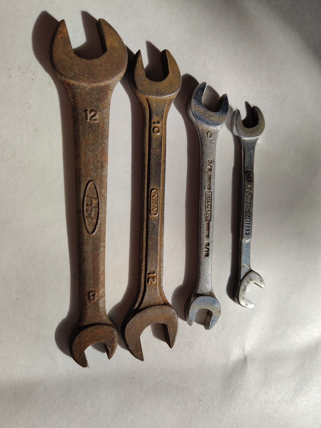 Lot Of 4 Double Open Ended Wrenches/Spanners. Snap-On, Williams, Honda Motors