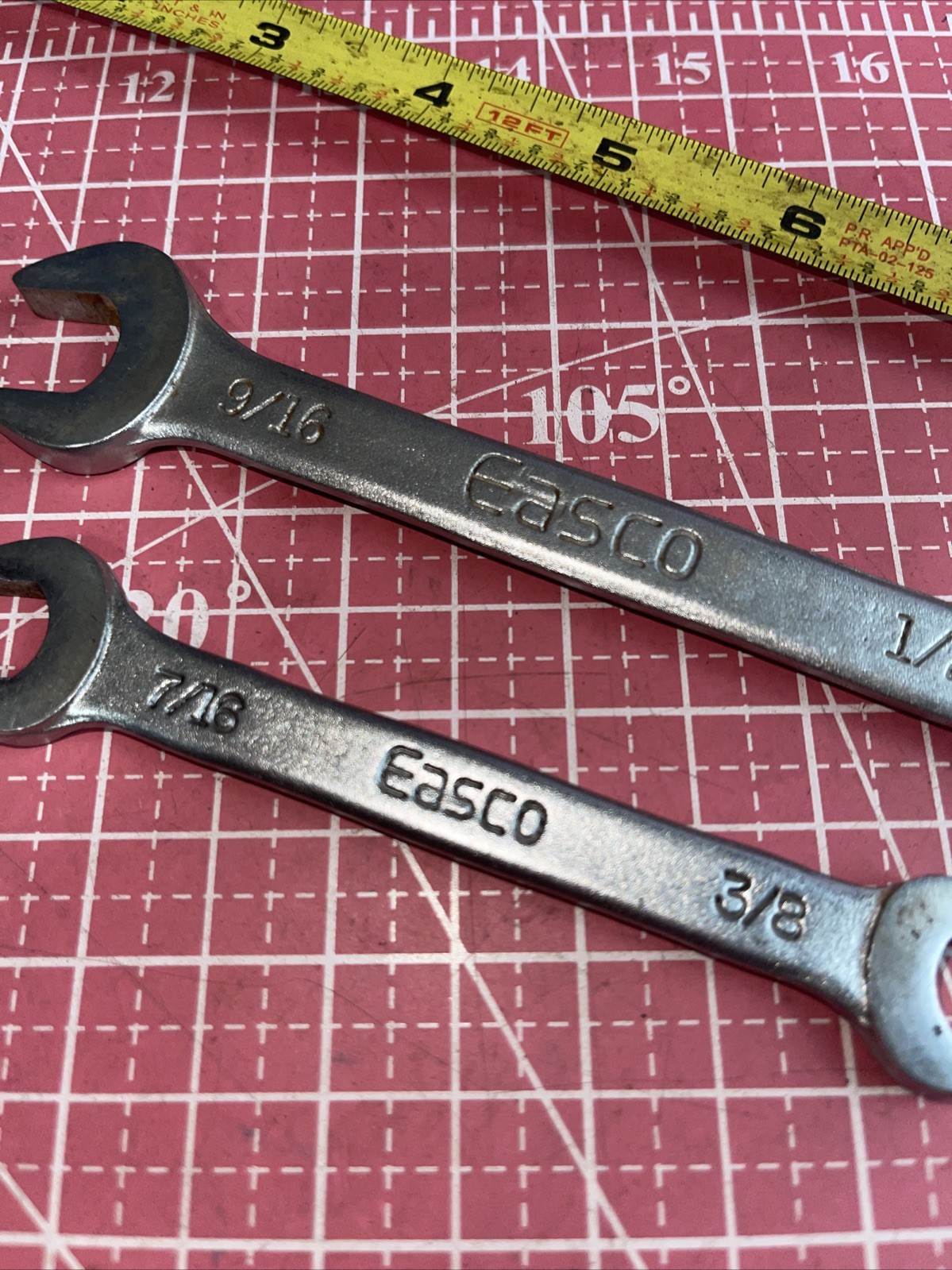 Easco USA 2 Piece SAE Open End Wrench Set 3/8 In – 9/16 In Vintage 3/8” – 9-16”