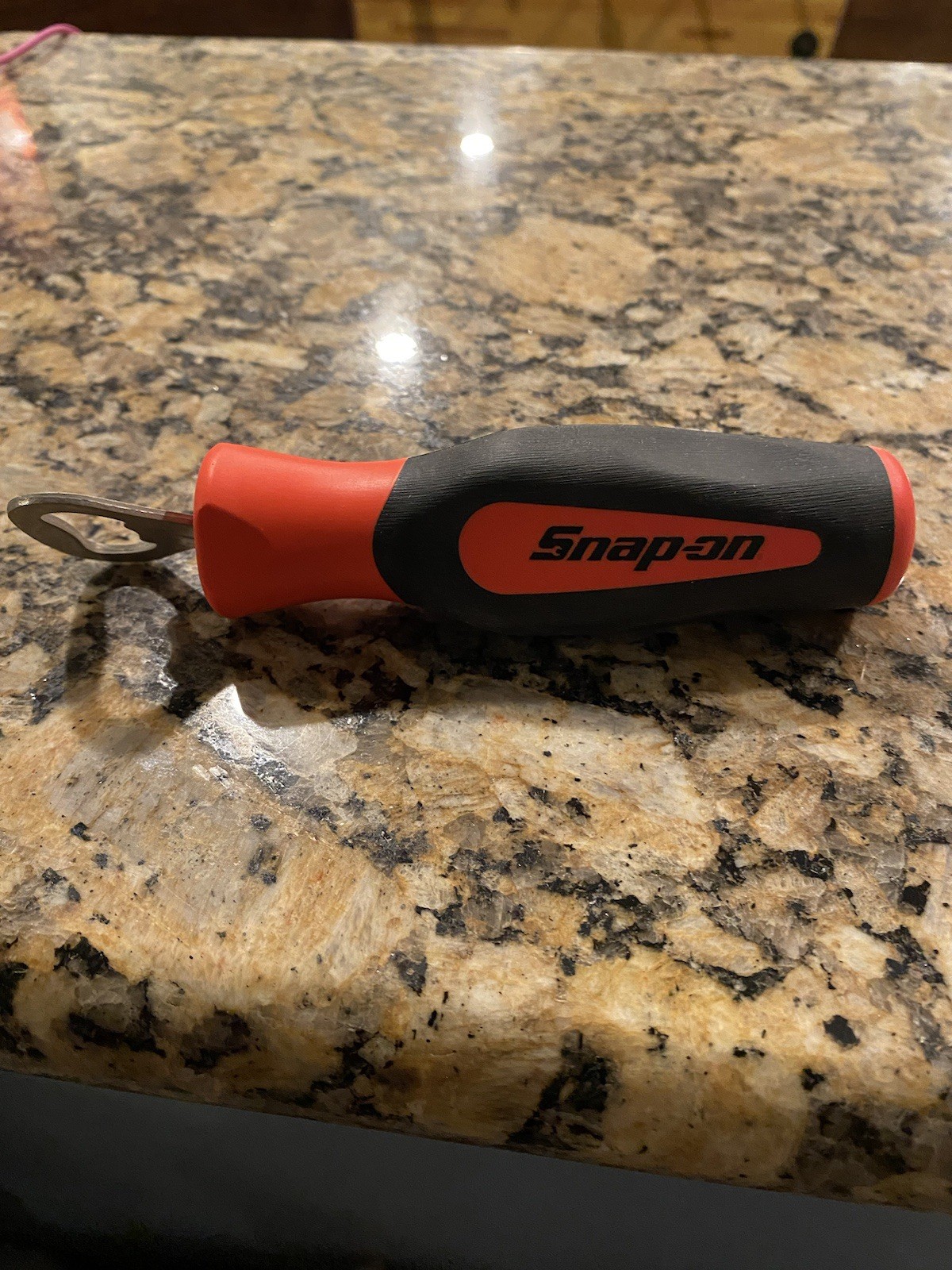 Snap-On Bottle Opener Neon Orange Handle Magnetic