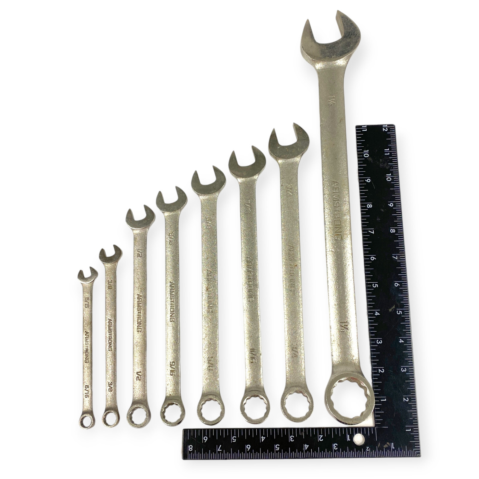 Armstrong 29-344 5/16 in to 1 1/8 in Combination Wrench Set, 8 Pcs, Made in USA