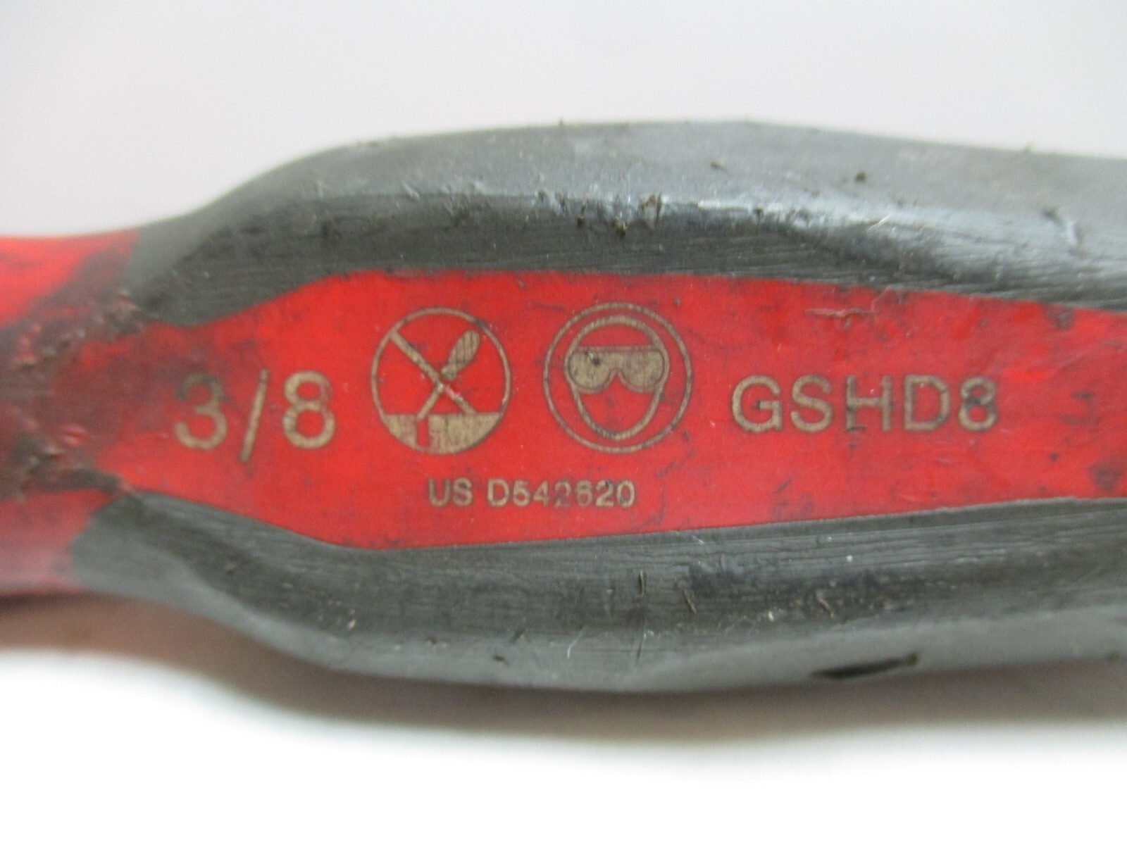 Snap On 3/8 GSHD8 flat tip hard grip red & grey