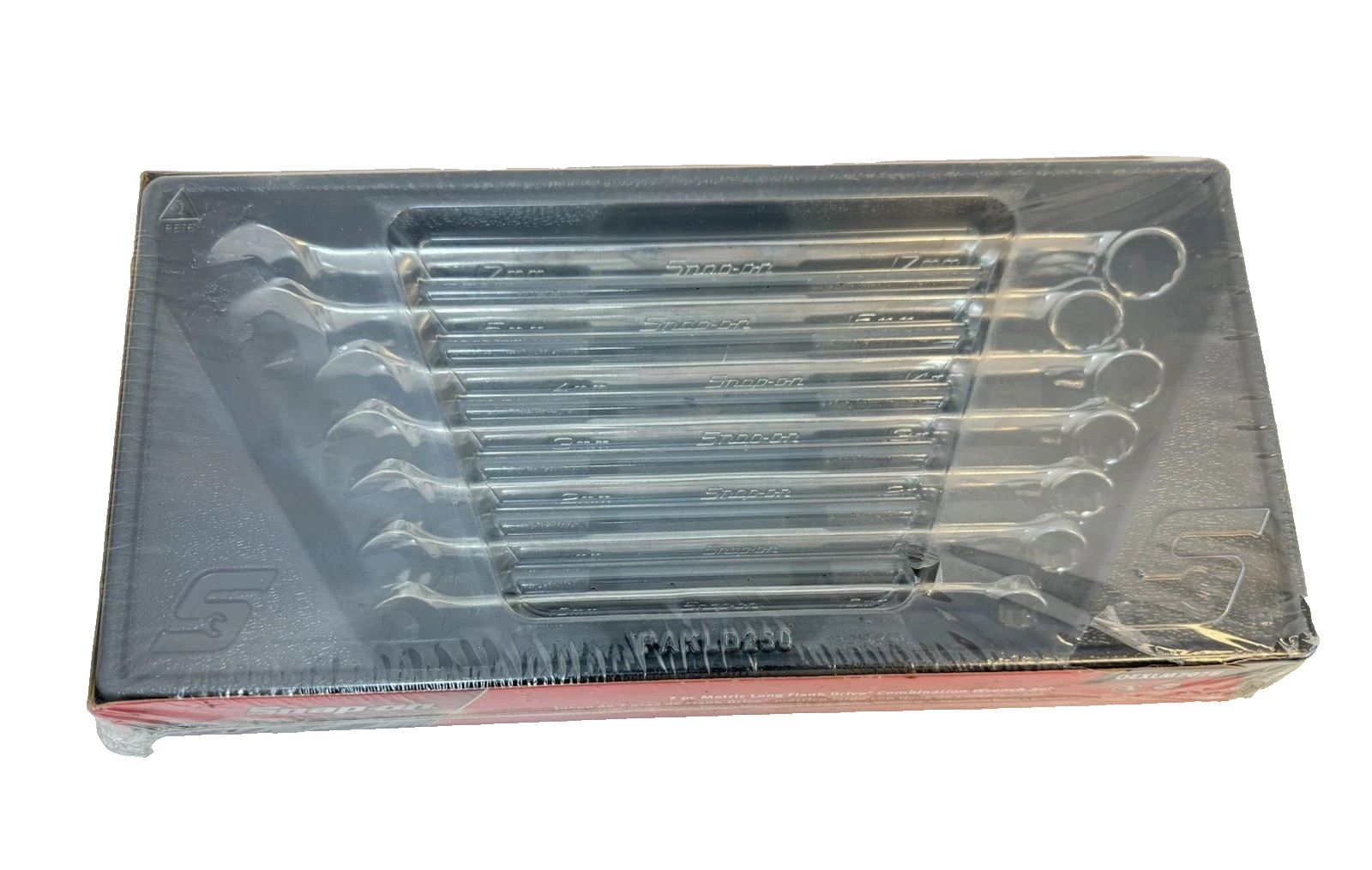 Snap On Tools 7pc 10-15,17mm Metric Long Length Combo Wrench Set OEXLM707B NEW
