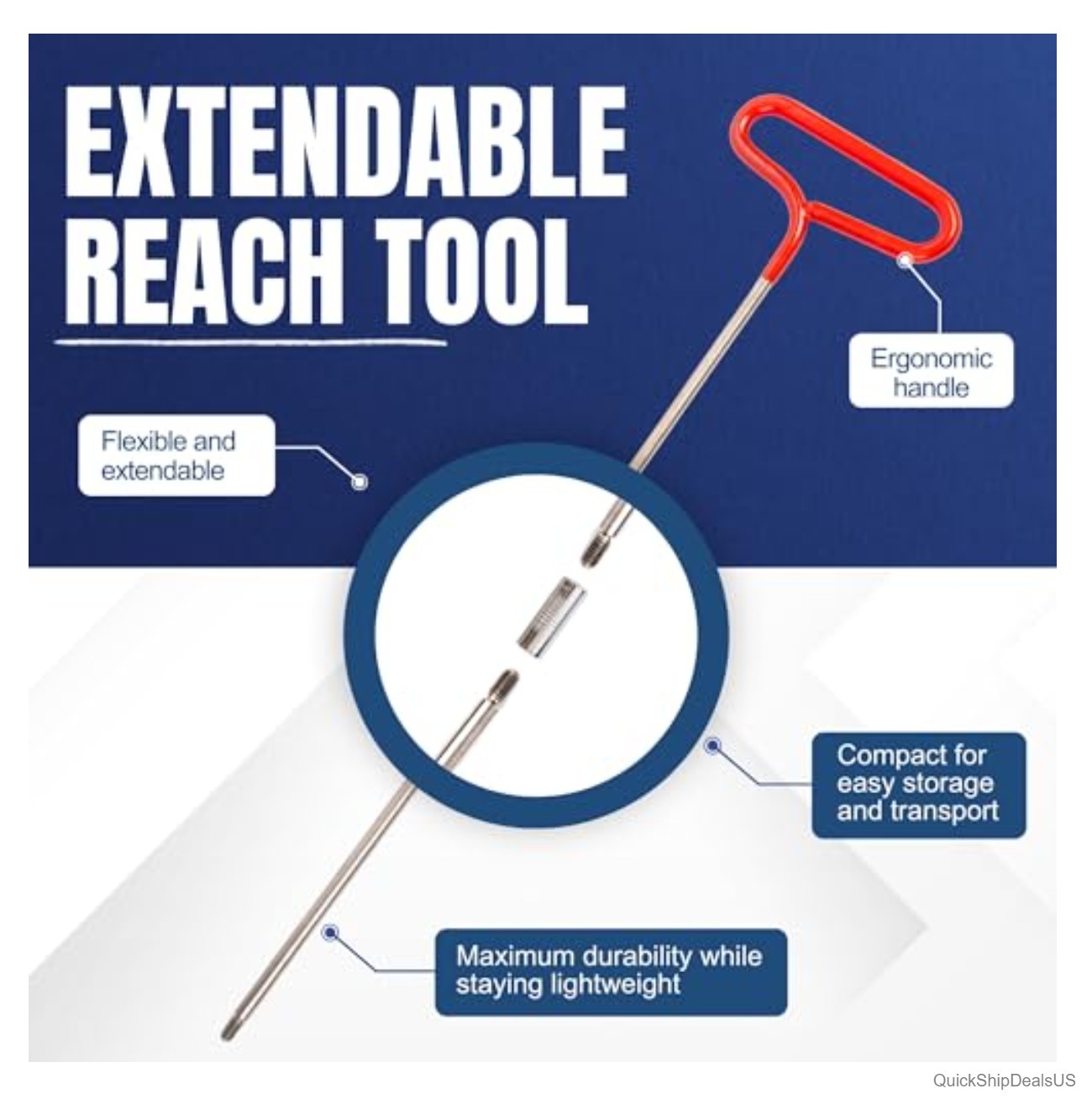 Car Tool Kit Long Reach Hook 5th Wheel Pin Puller J-Hook Stainless Steel Set