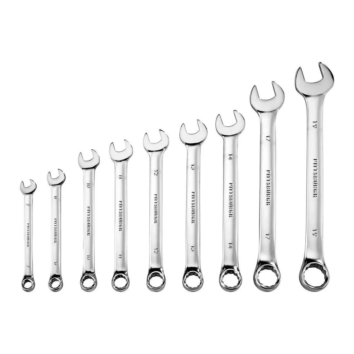 Pittsburgh 9 Piece Metric Combination Wrench Set 7-19mm 42305 69044 63171