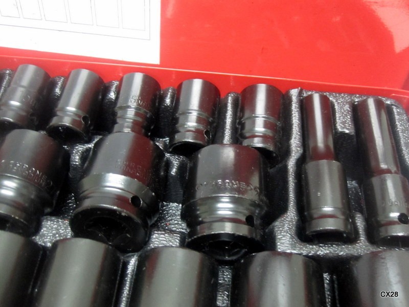 DAMAGED HINGE 35PCS 1/2″ Deep Impact Socket Set 6 Point Metric Tools 8-32mm