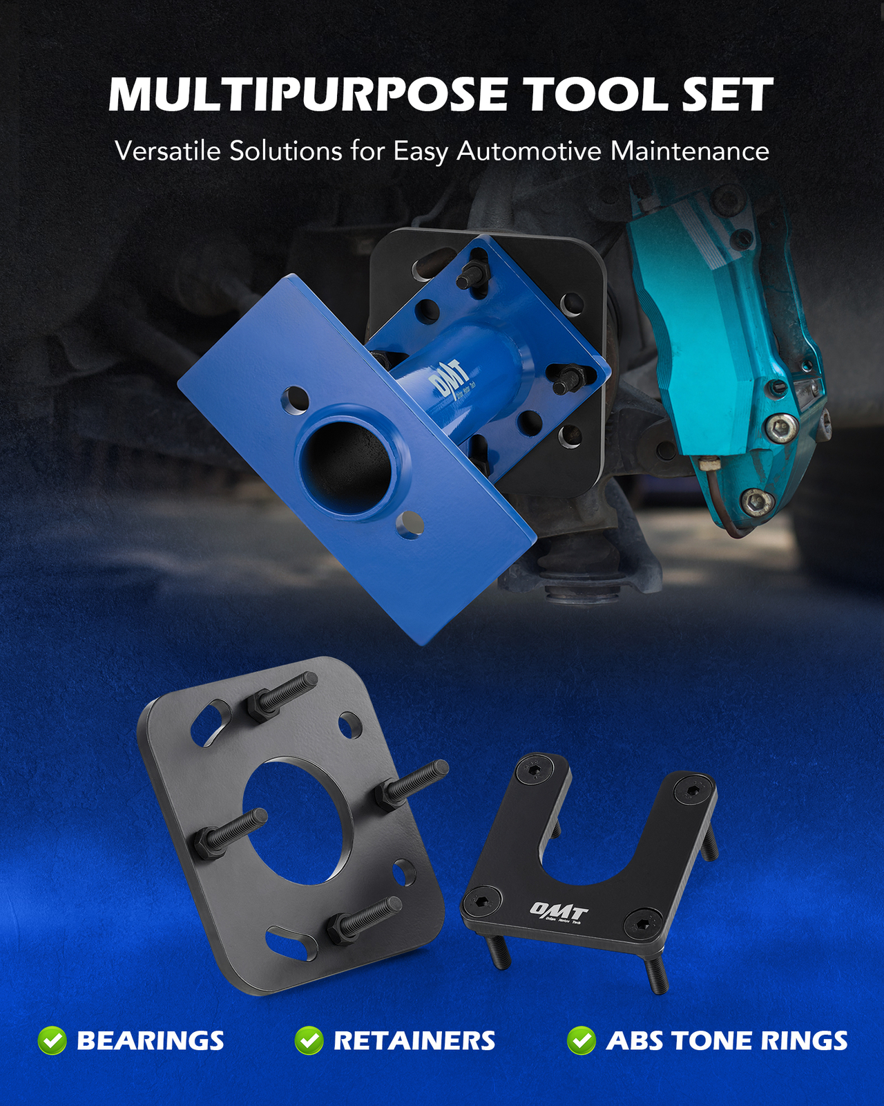 OMT Fit 1995-2012 Toyota w Tone Ring Tool Installer Rear Axle Bearing Puller Set