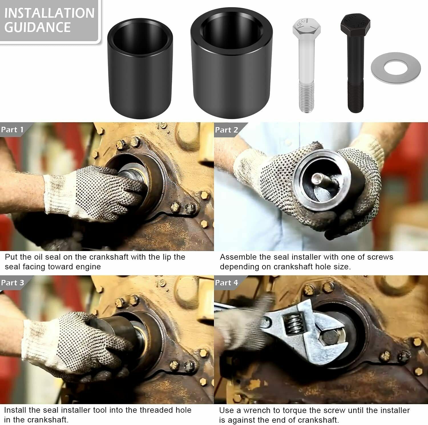 JDG10549 Crankshaft Front Oil Seal Installer Tool Set for John Deere Servicegard