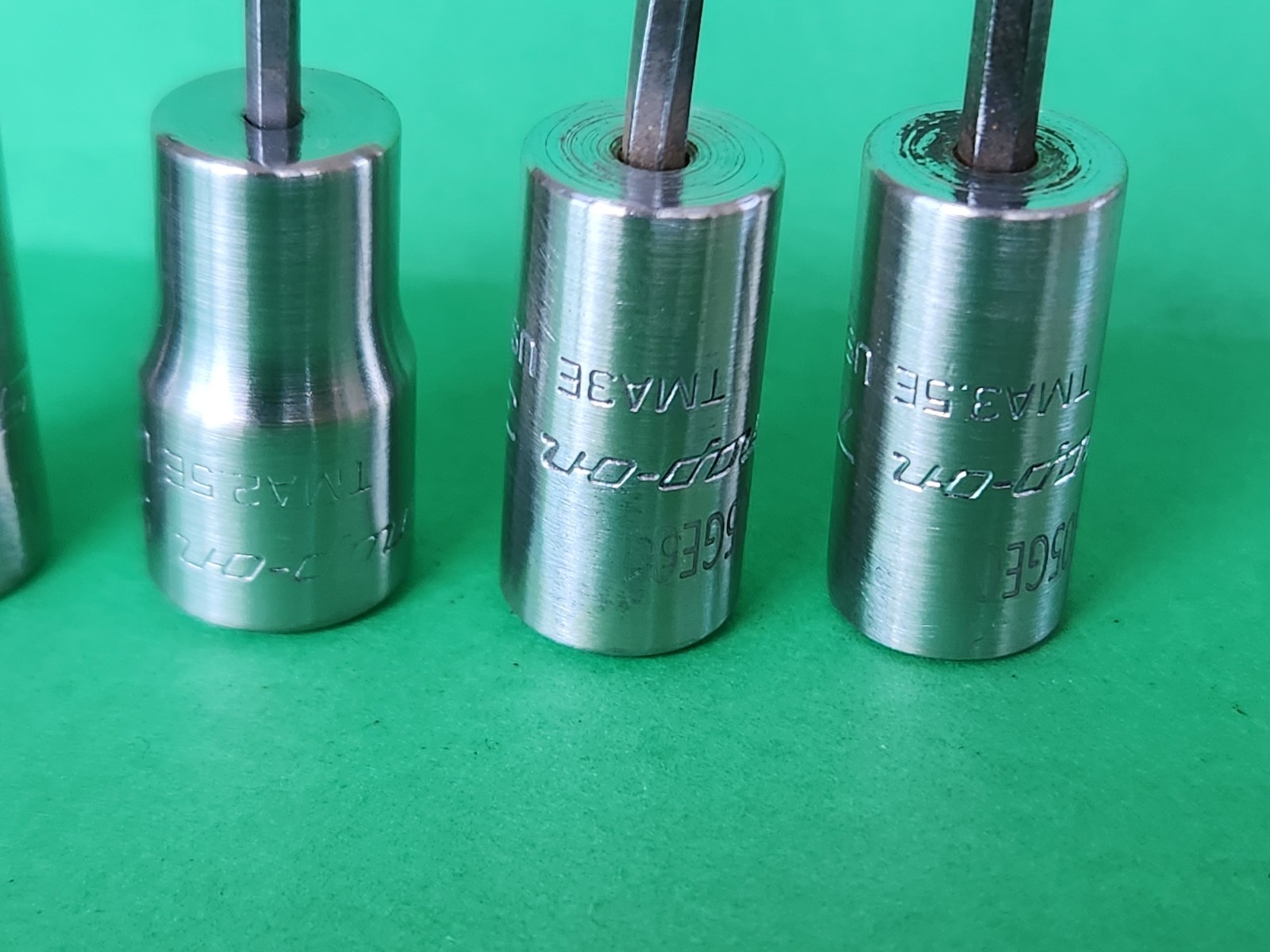 Snap On 4 pc 1/4″ Dr. SAE Hex Driver Bit Socket Set 1/16″-7/64″ T6