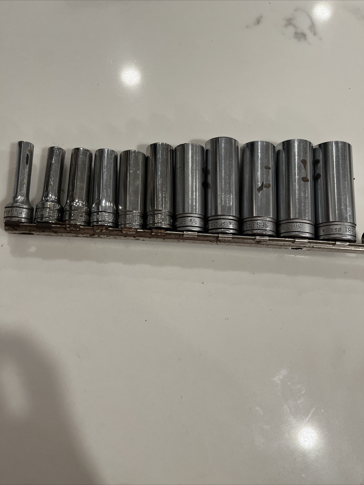 SNAP ON 211SFSY 3/8″ 11 PC SAE6 POINT DEEP SOCKET SET 1/4″ 7/8″ SFS081 TO SFS281