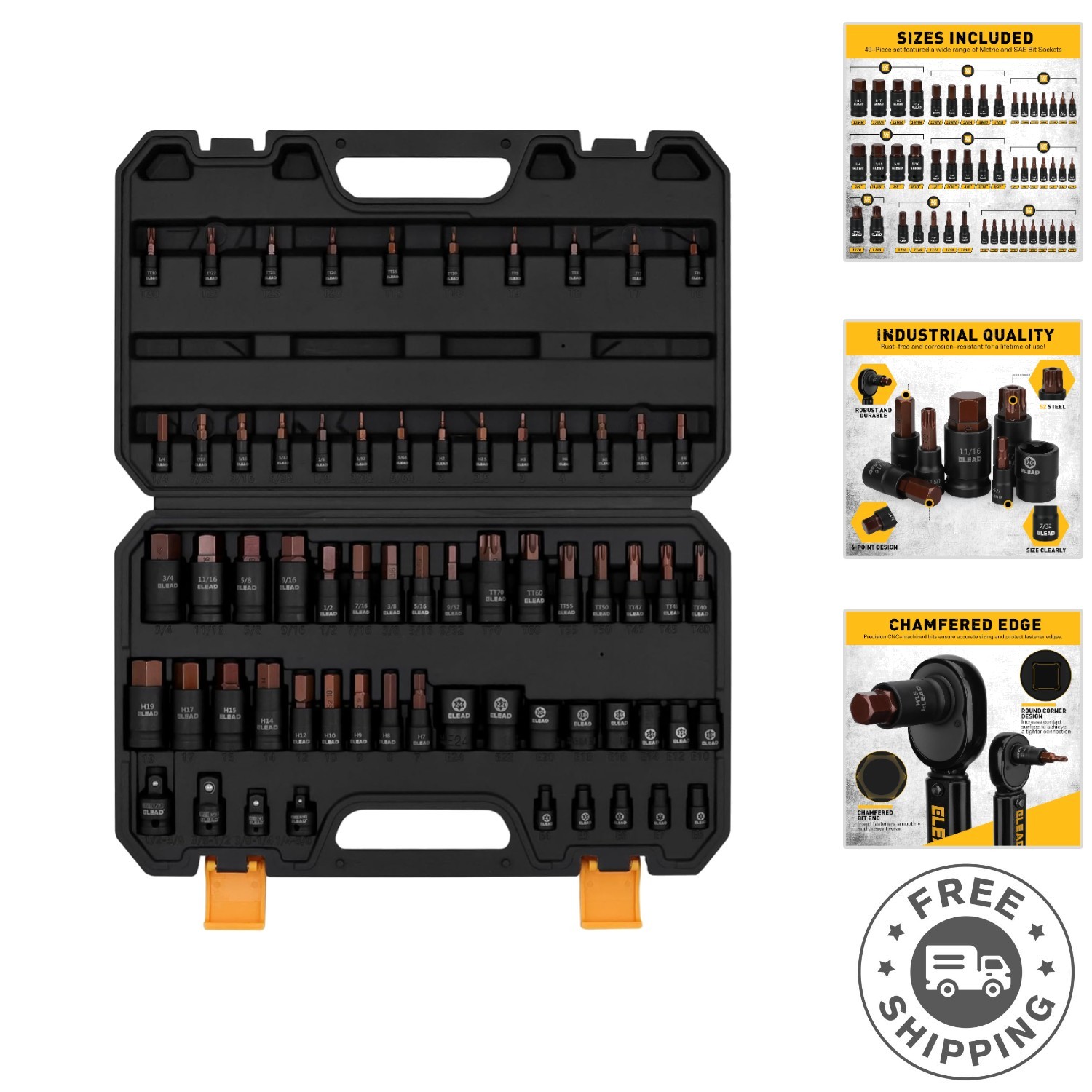 Durable 66-Piece Torx & Hex Tool Set – Laser Marked for Quick Identification