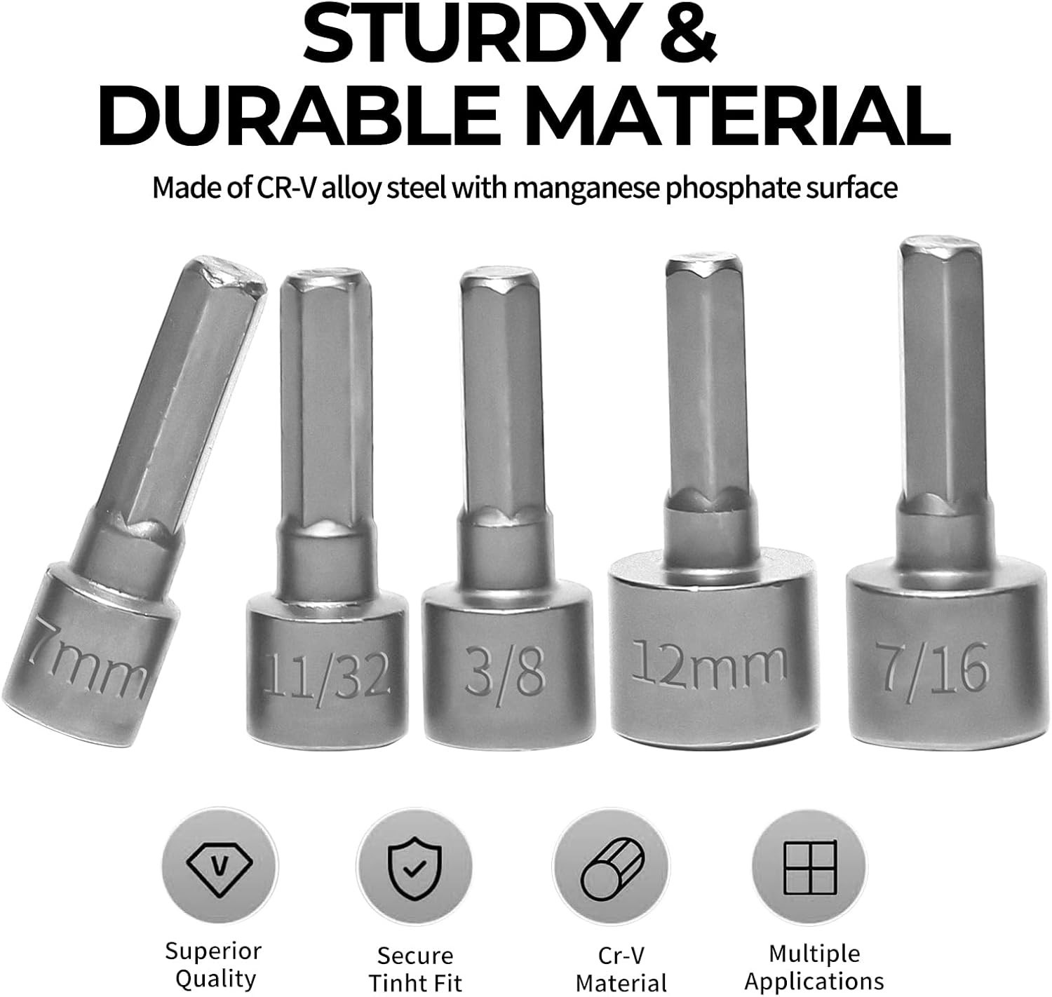 14-Piece Power Nut Driver Set, 1/4 Inch Hex Shank Metric & SAE Socket Wrench …