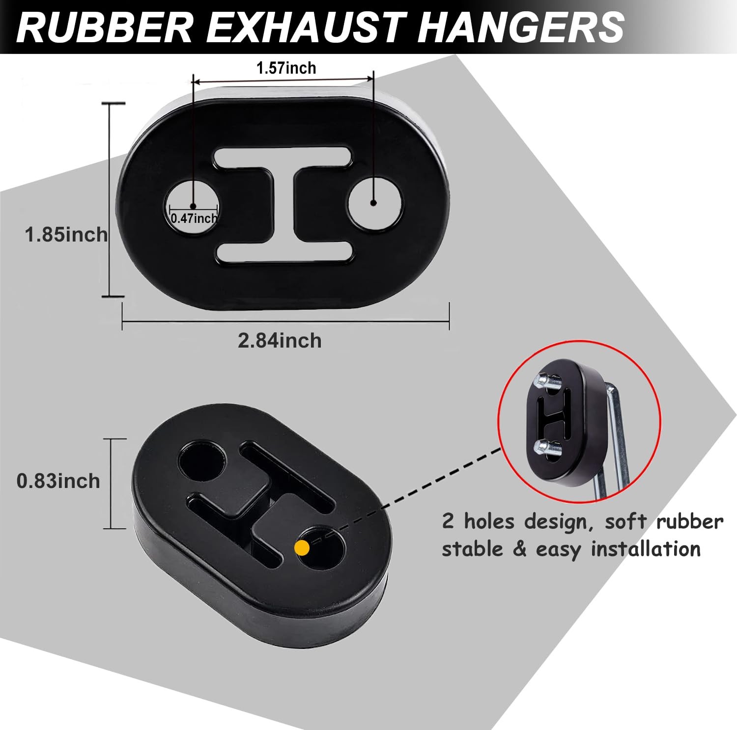 5PCS Exhaust Hanger Tool and 2 Holes Exhaust Muffler Hanger Kit Exhaust Hange…