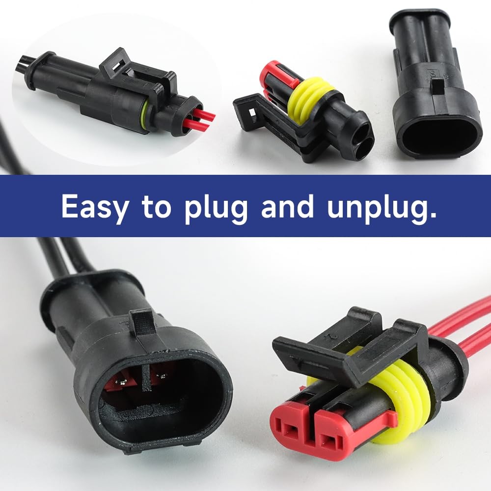 YMYP 355Pcs 26 Sets Waterproof Automotive Wire Connectors, Black