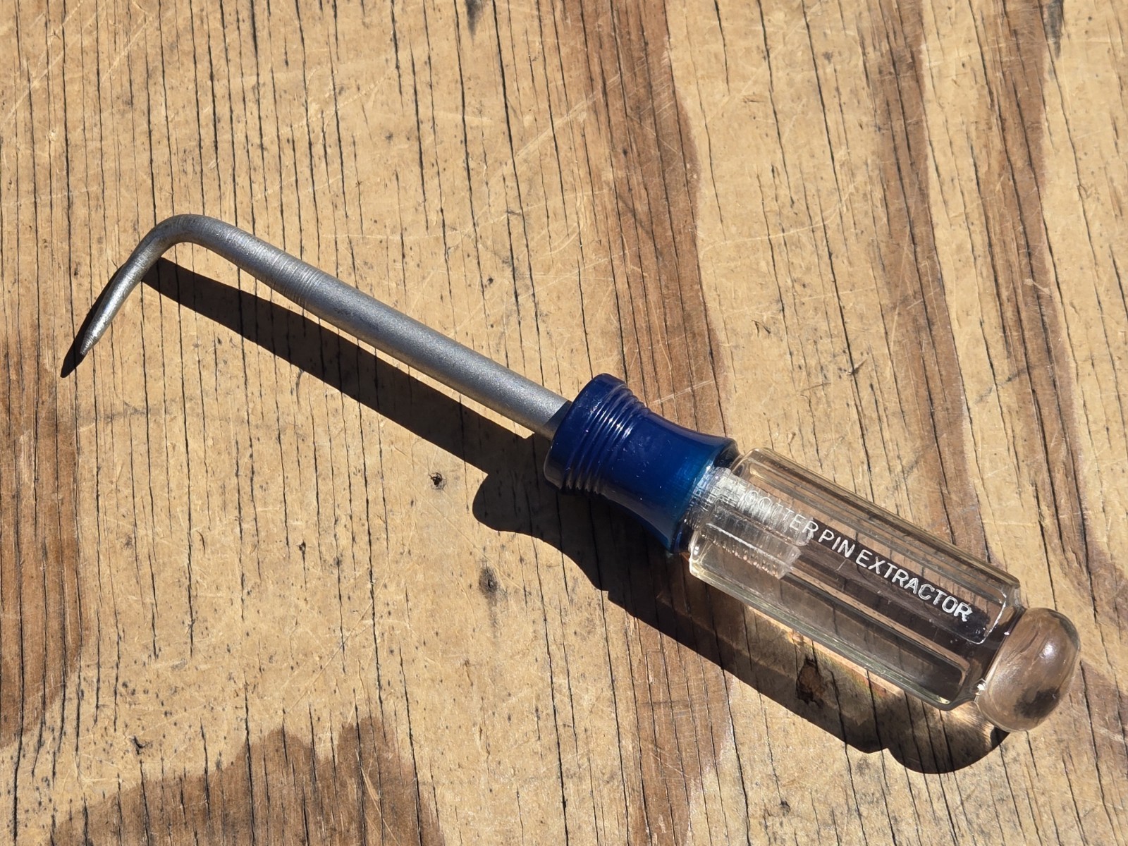 Vintage SEARS Craftsman Cotter Pin Extractor 4319 K WF Made in USA Clear & Blue