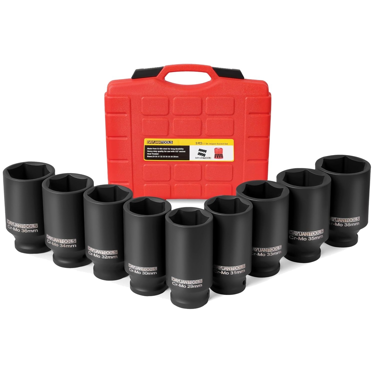Professional 9-Piece Axle Nut Socket Set