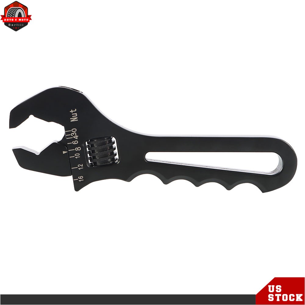 Pair 3AN-16AN Adjustable Wrench Black Aluminum Tool Spanner For Hose End Fitting