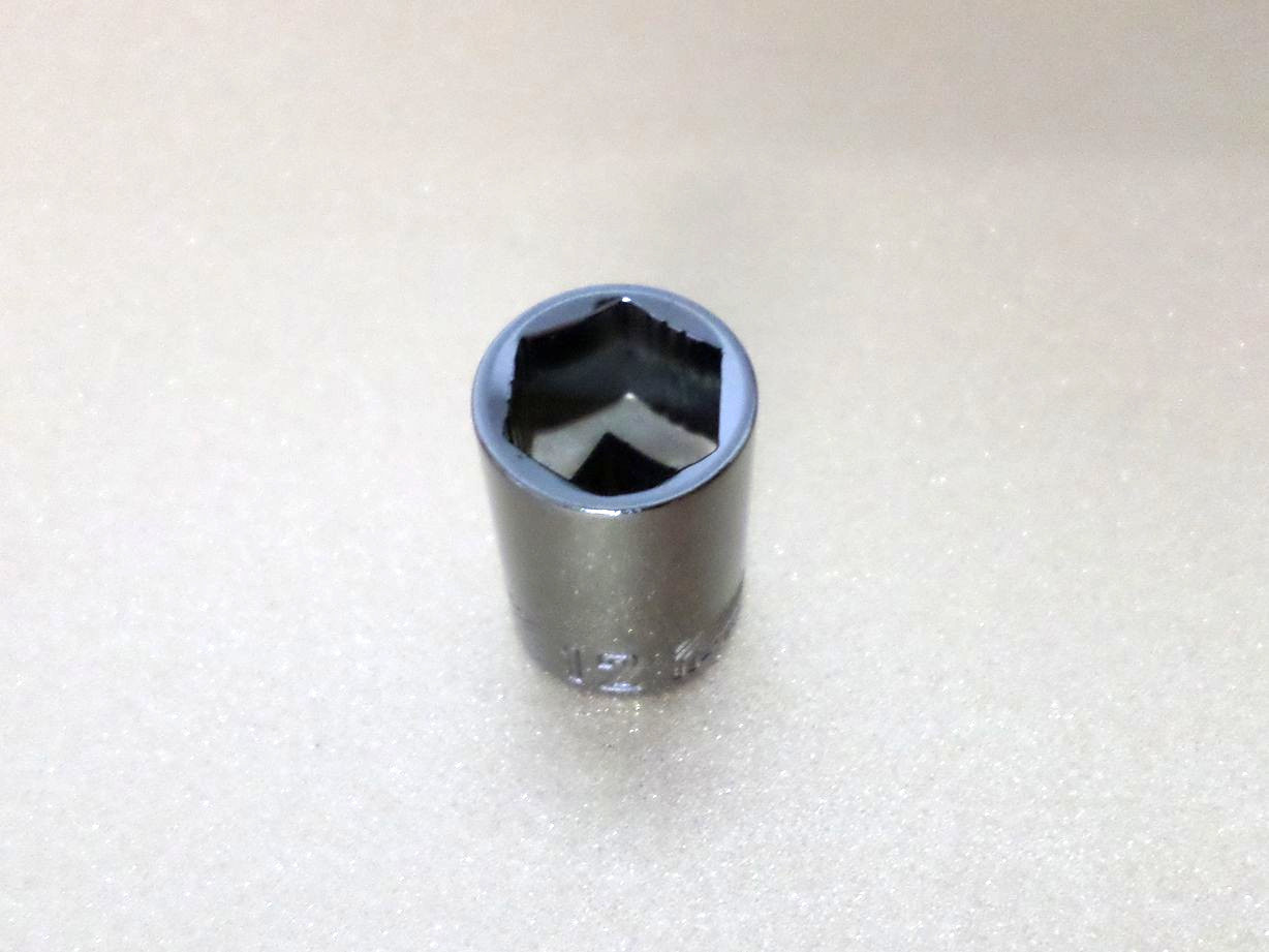 NEW Craftsman Overdrive 12mm 6pt 1/4″ Shallow Socket, 83-760GM, Gunmetal Chrome
