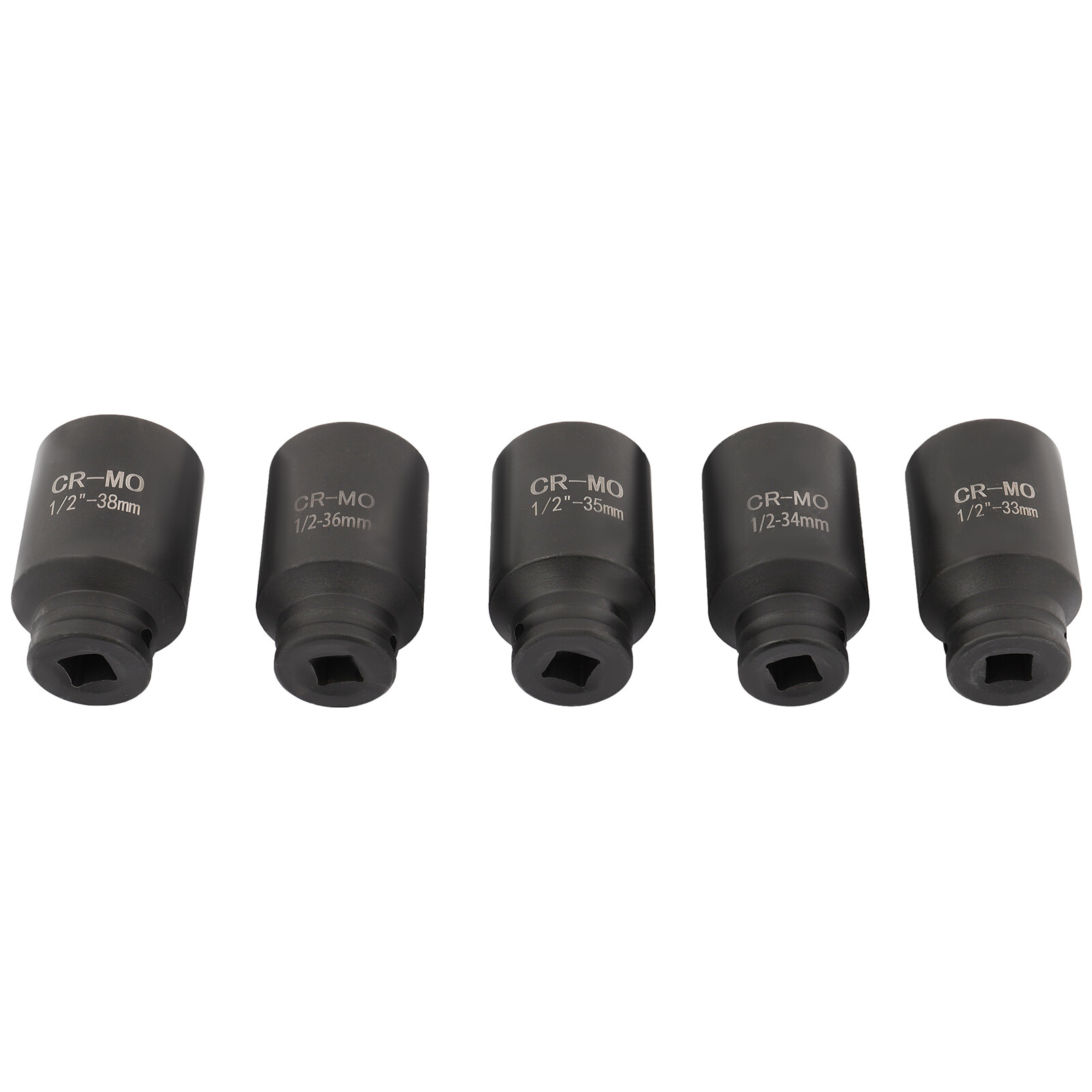 5X 33-38mm 1/2″ DR FRONT BACK WHEEL DR 6 POINT DEEP SPINDLE AXLE NUT SOCKET