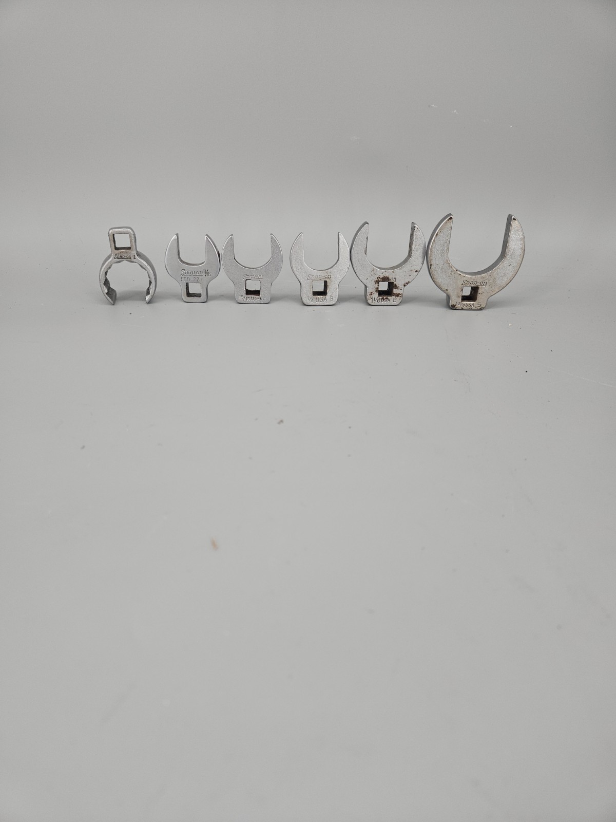 Snap-on Crowfoot Wrench Set Of 6 Tools USA Vtg Mechanic