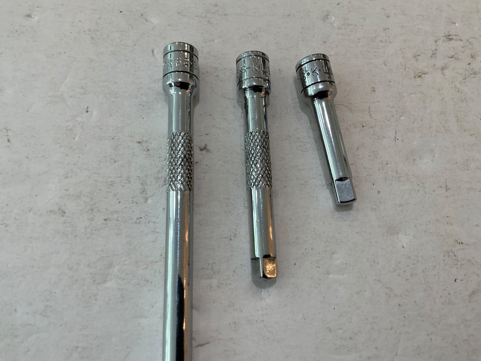 S-K tools 1/4″ drive 3 pc extension set knurled 2″,3″,6″ made in USA