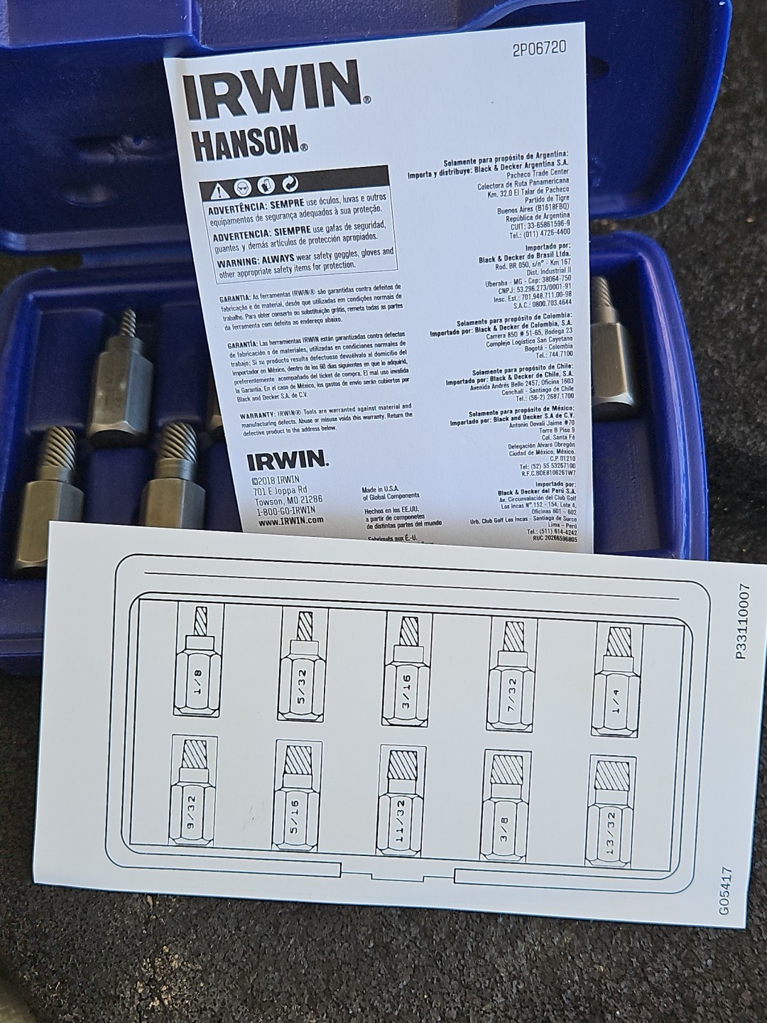 NEW Irwin 10 Pc. Multi-Spline Screw & Bolt Extractor Set #53226 1/8″ – 13/32″