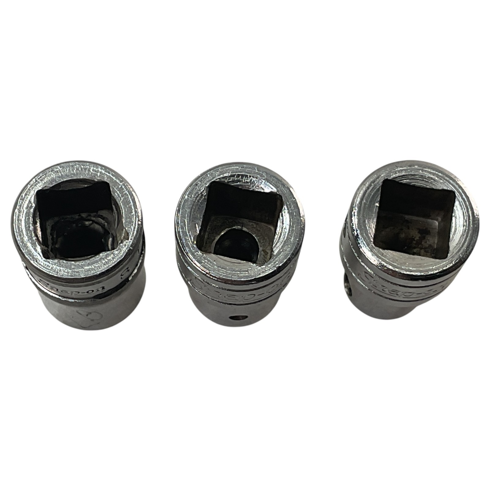 Snap-on 3 Pc Socket Driver Lot 3/8″ Drive FP32A FA4.5A FTSM8B Missing Bits AS IS