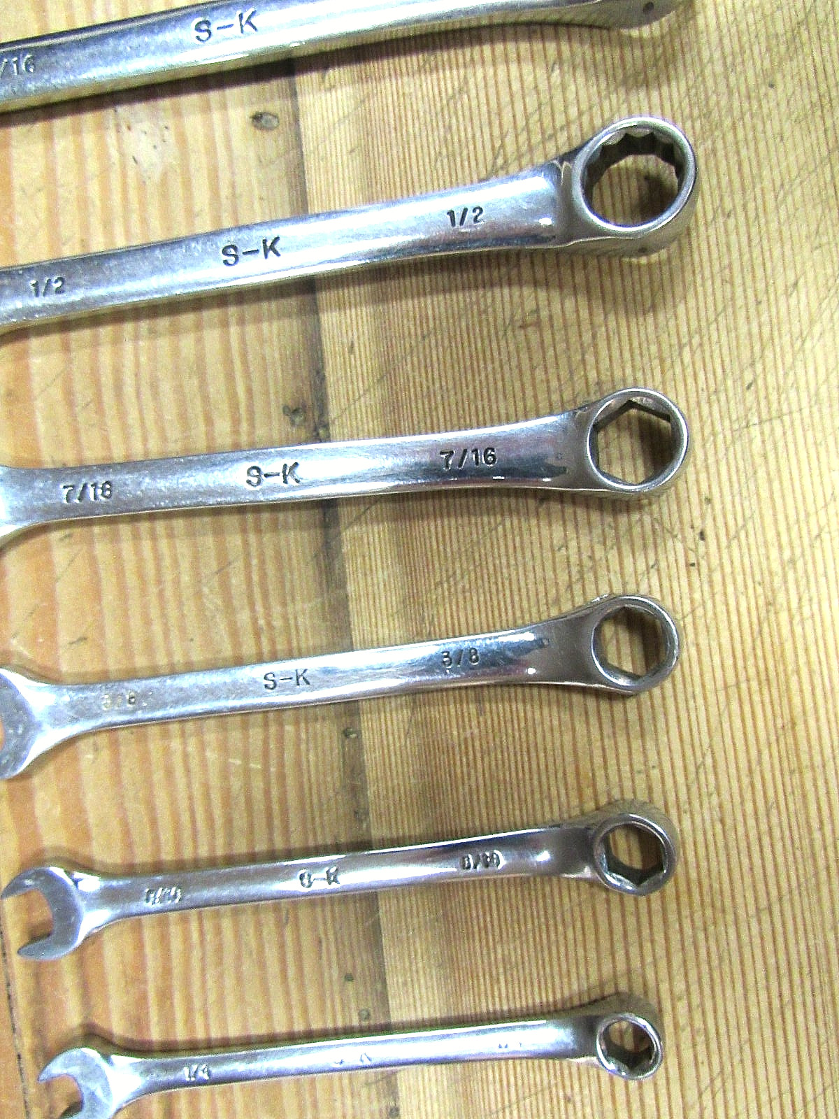 Vintage S-K Tools 12pc SAE Combination Wrench Set 1/4″ to 15/16″ SK USA CLEAN