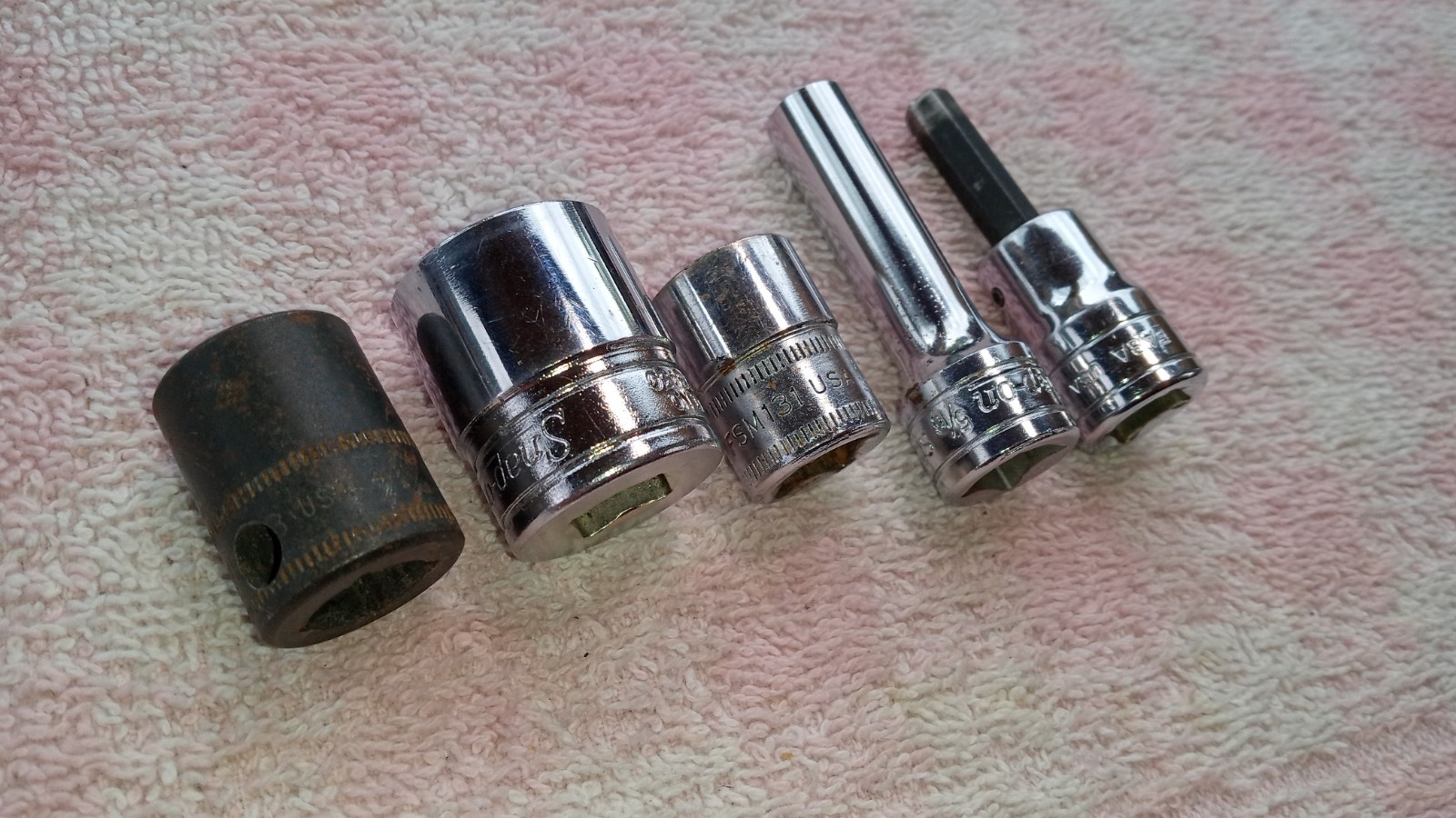 SNAP-ON 3/8dr SOCKETS GOOD TO EXC COND RANDOM SEE DESC CHEAP gift tools snap usa
