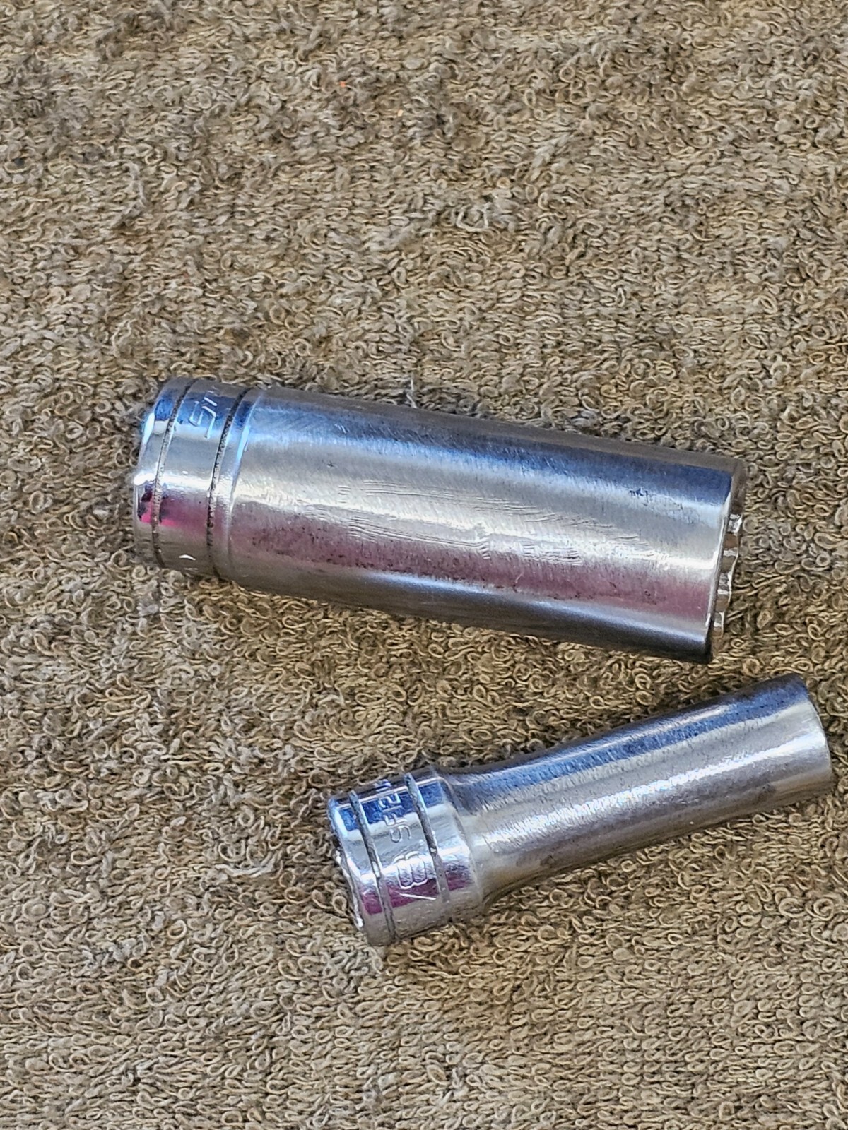 2 Snap On Socket Set 3/8″ Drive 12 Point SAE Deep 11/16″ 3/8″ SF221 SF121 SF