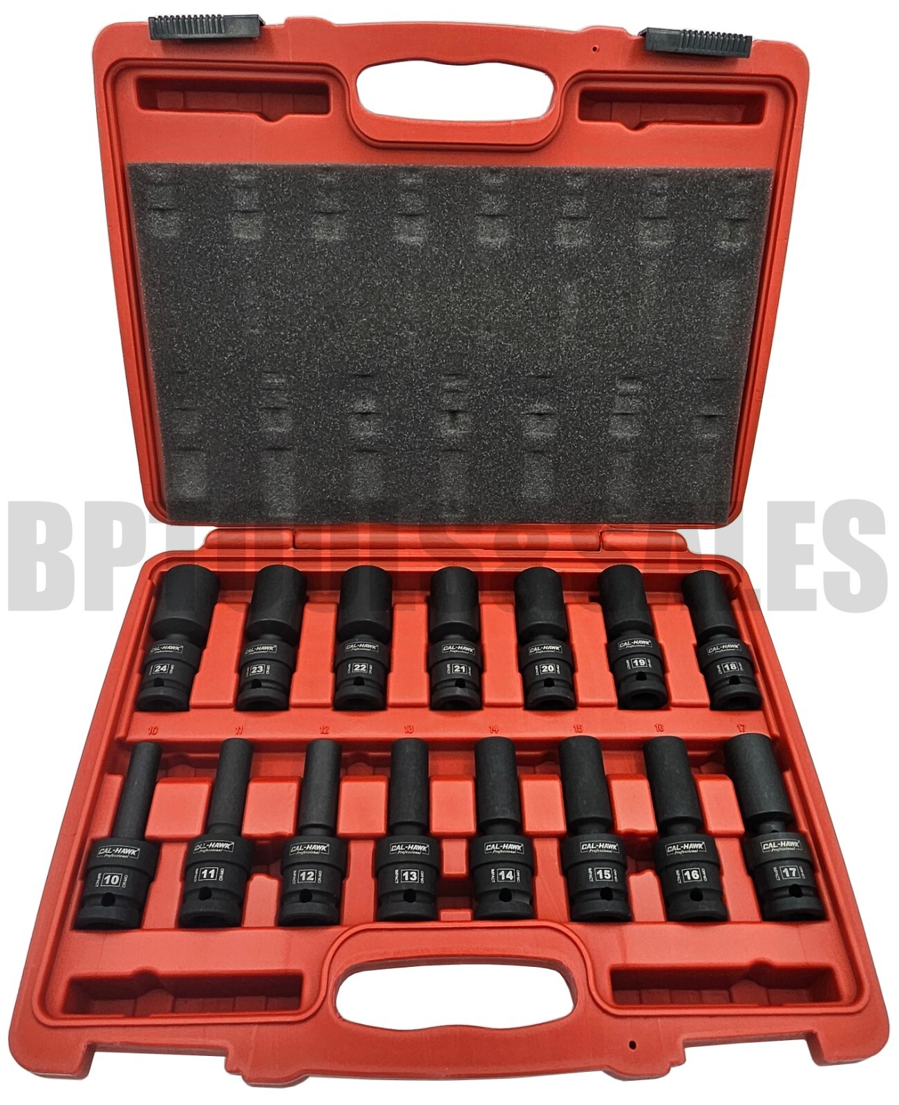 15pc 1/2″ DR. Universal Swivel Deep Impact Socket Set (METRIC) PRO Radius 10-24m
