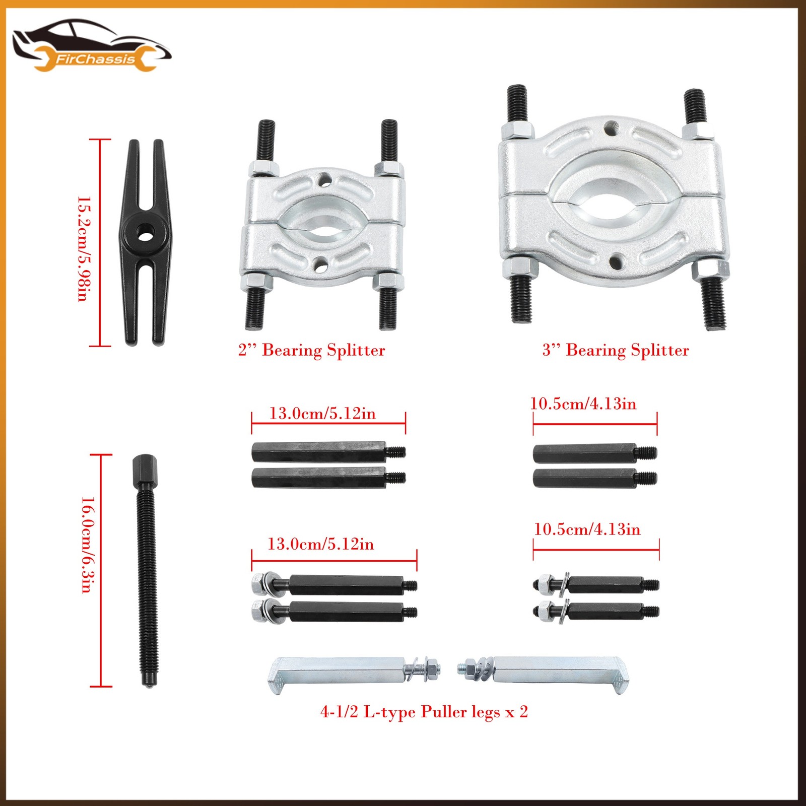 14Pcs Capacity Pinion Wheel Bearing Removal Kits Bearing Splitter Tool