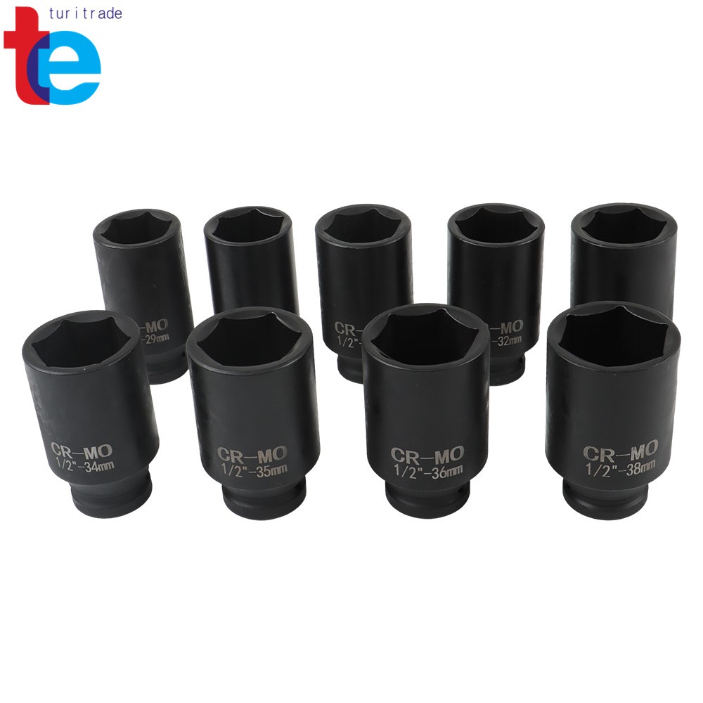 Deep Impact Socket Set 9Pcs 1/2″ Drive Metric Axle Hub Nut Socket 29-38mm