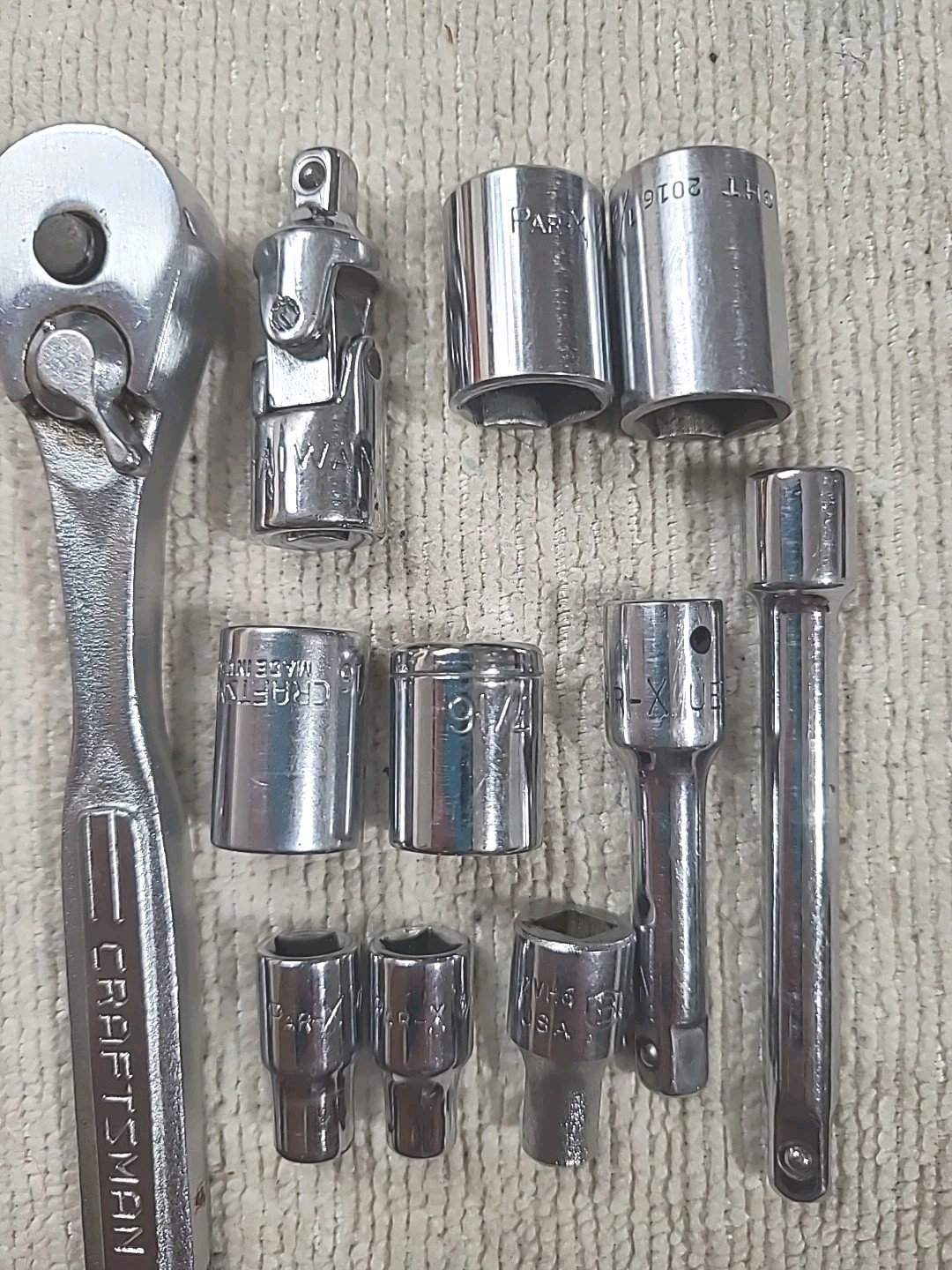 Craftsman Ratchet, Sockets 1/4″ Drive 43186 Tool Lot Par-x, Wright Etc