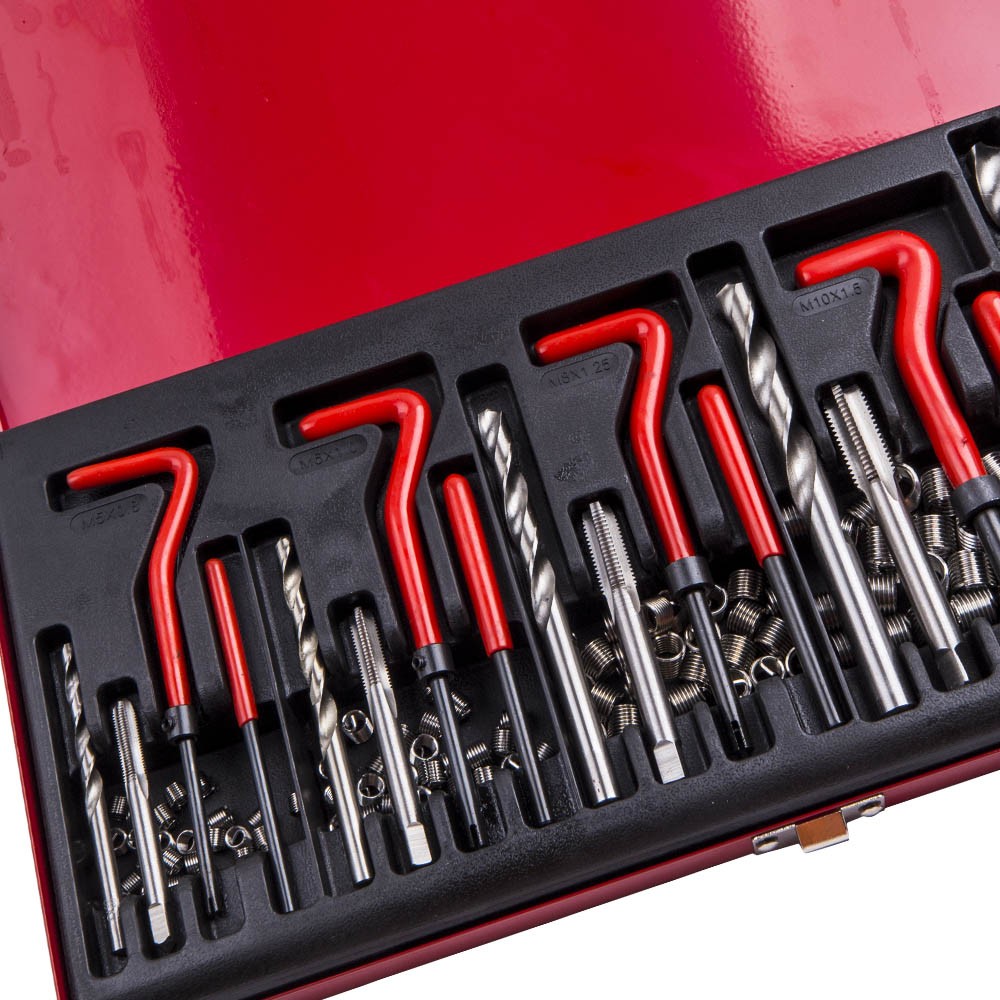 131 pcs Thread Repair Tool Kit Drill Bits Taps Threaded Inserts Installation