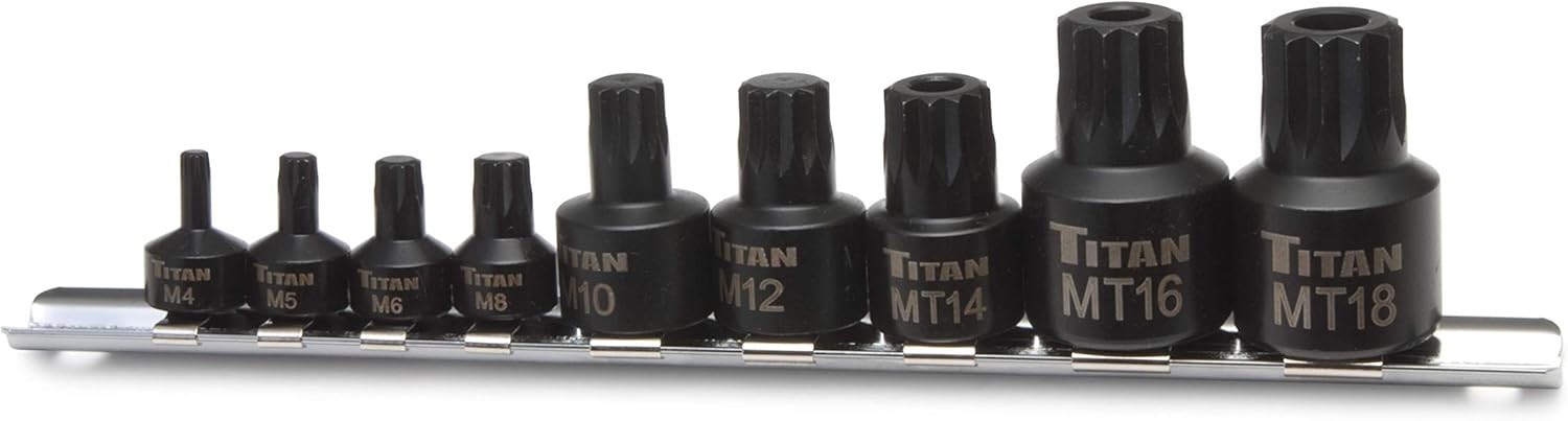 Titan Tools 16138 Impact Triple Square Bit Socket Set – 9 Piece