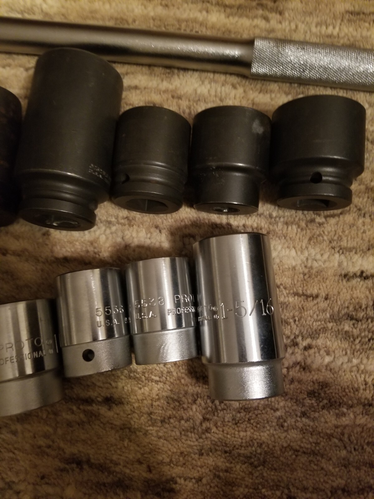 Proto 3/4″ Drive Sockets 12 pt. 6 pt. USA Made. 11 Piece. Ratched. Metric/SAE