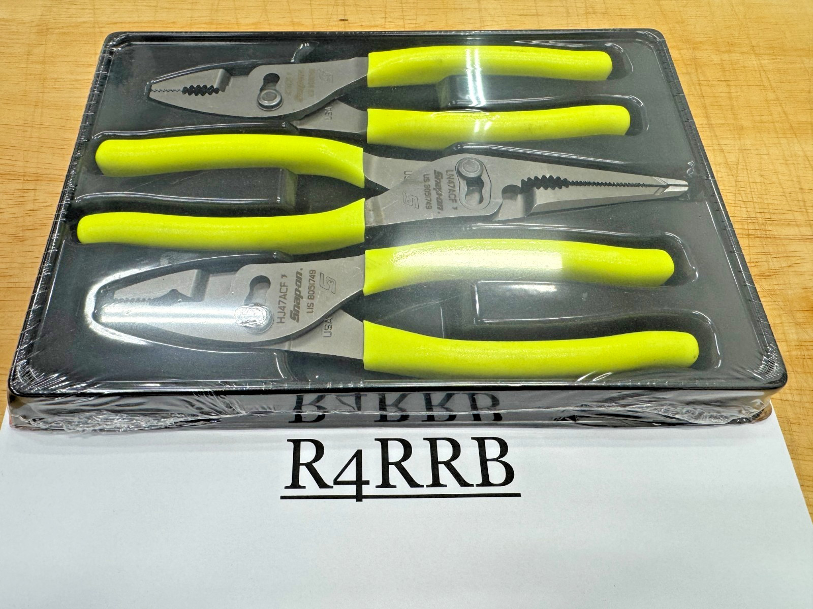 Snap-on Tools USA NEW SEALED HIVIZ 3 Piece Soft Grip Pliers Lot Set PL347ACFHV