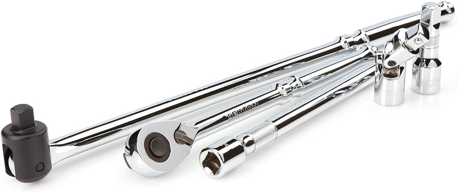 TEKTON 1/2 Inch Drive 6-Point Socket & Ratchet Set,51-Piece (10-32 mm) SKT25201