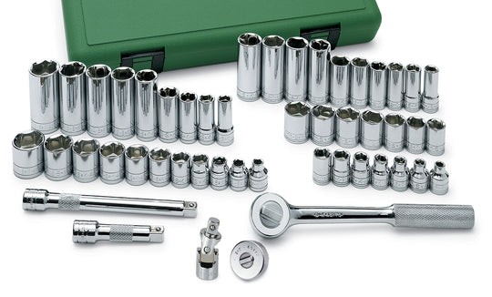 SK Tools 49 Piece 3/8″ Drive 6 Pt Std And Deep SAE & Metric Socket Set 94549