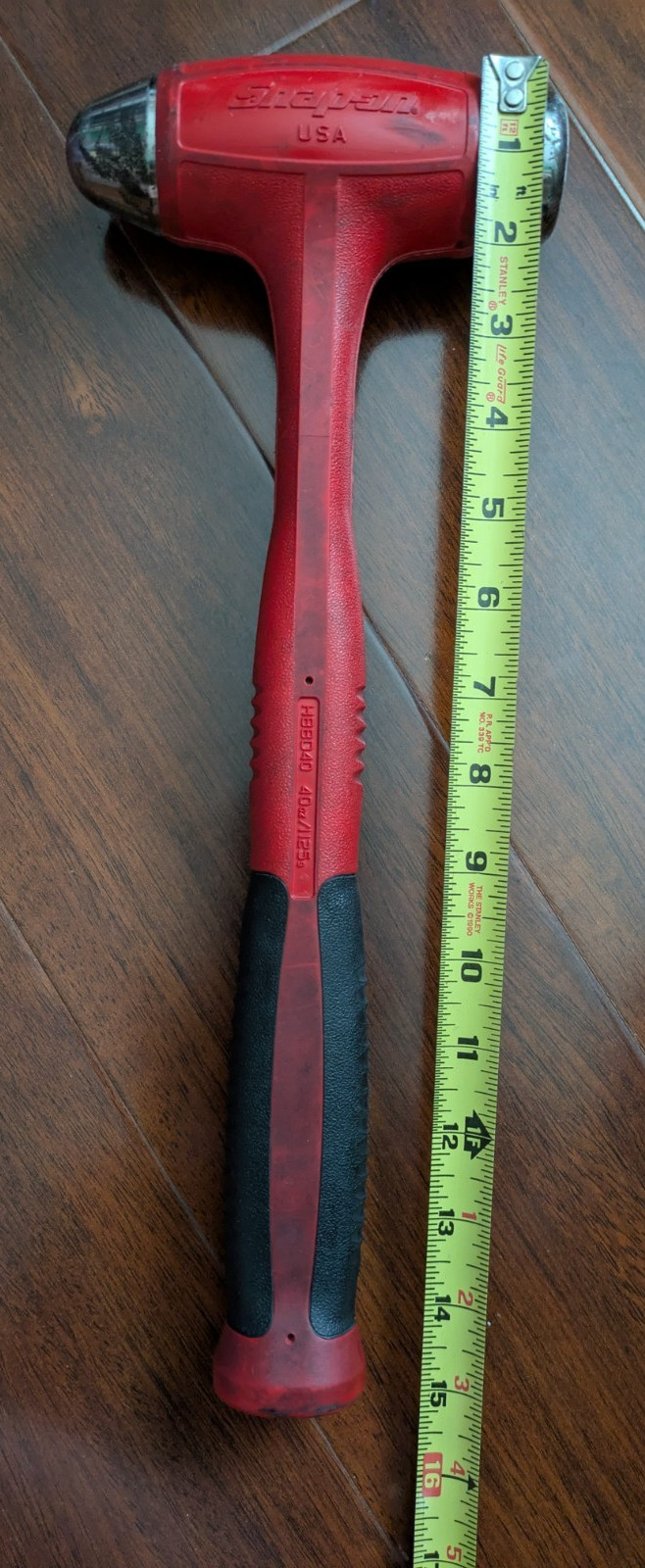 Snap On Ball Peen Dead Blow Hammer HBBD40 Red 40oz