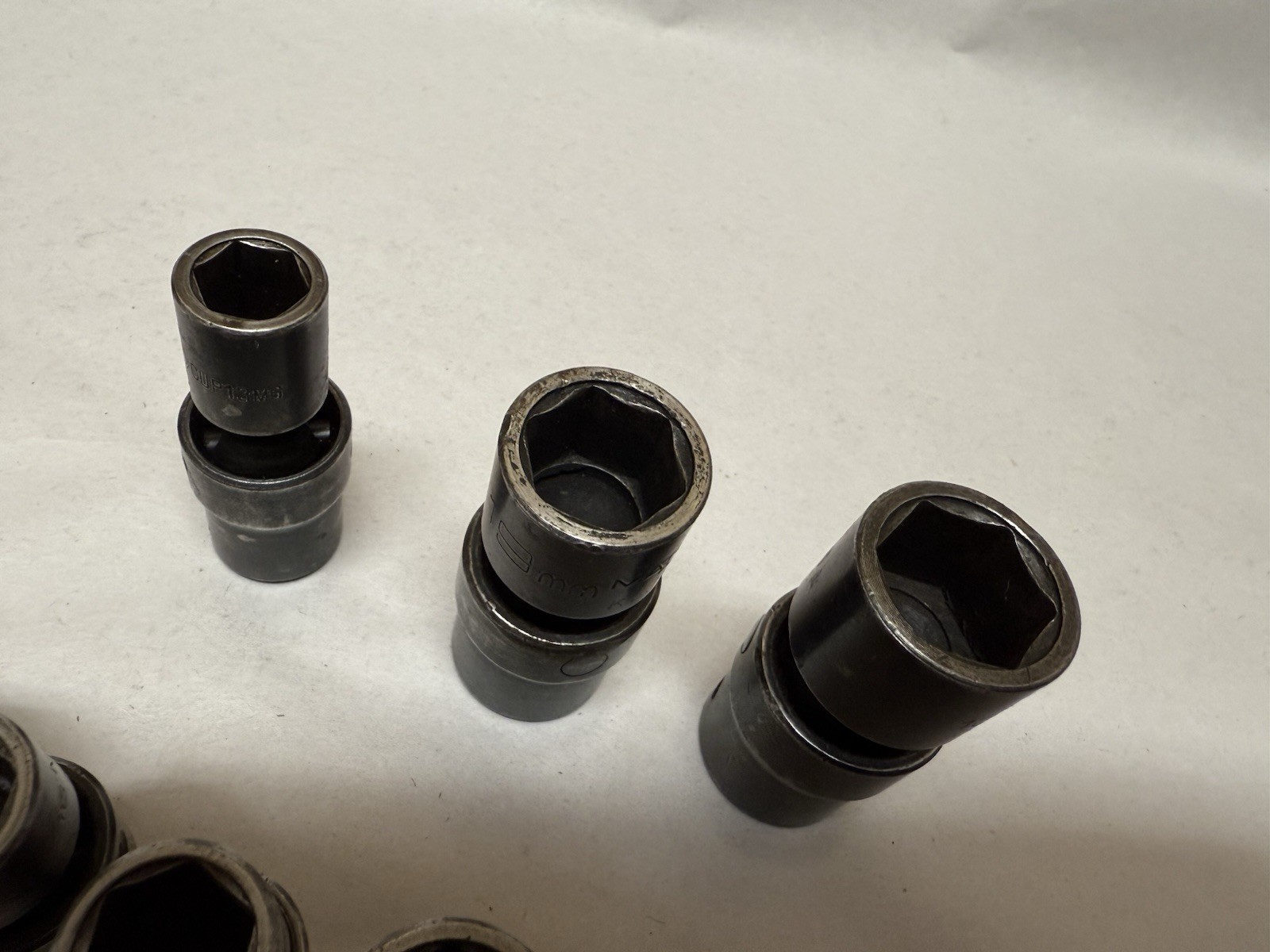 12 pc Lot Matco SAE & Metric Impact Universal Swivel Socket 3/8 & 1/2′ Drive