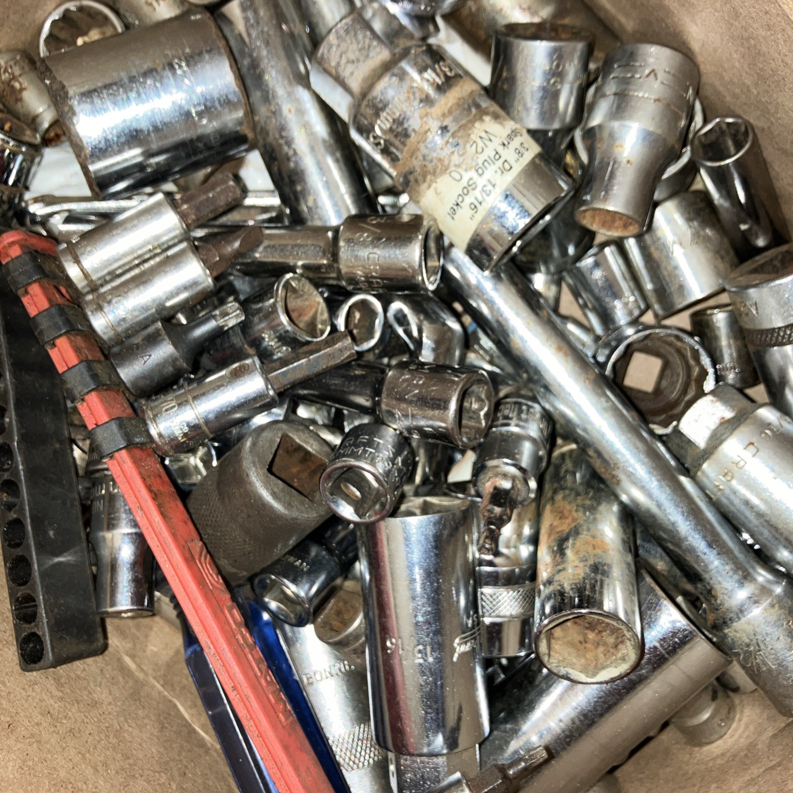 10 Pounds of Random 1/4 3/8 1/2 Drive Sockets Various Brands and Sizes