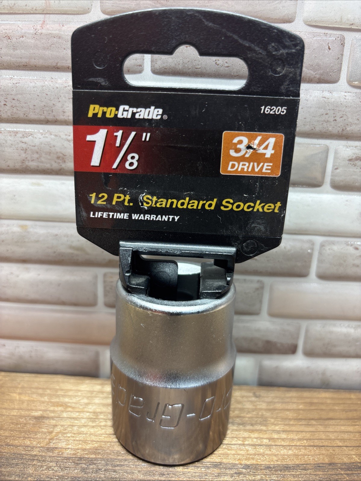 1-1/8” Prograde Socket, 3/4″ Drive, 12 Point, 16205, New, Free US Ship