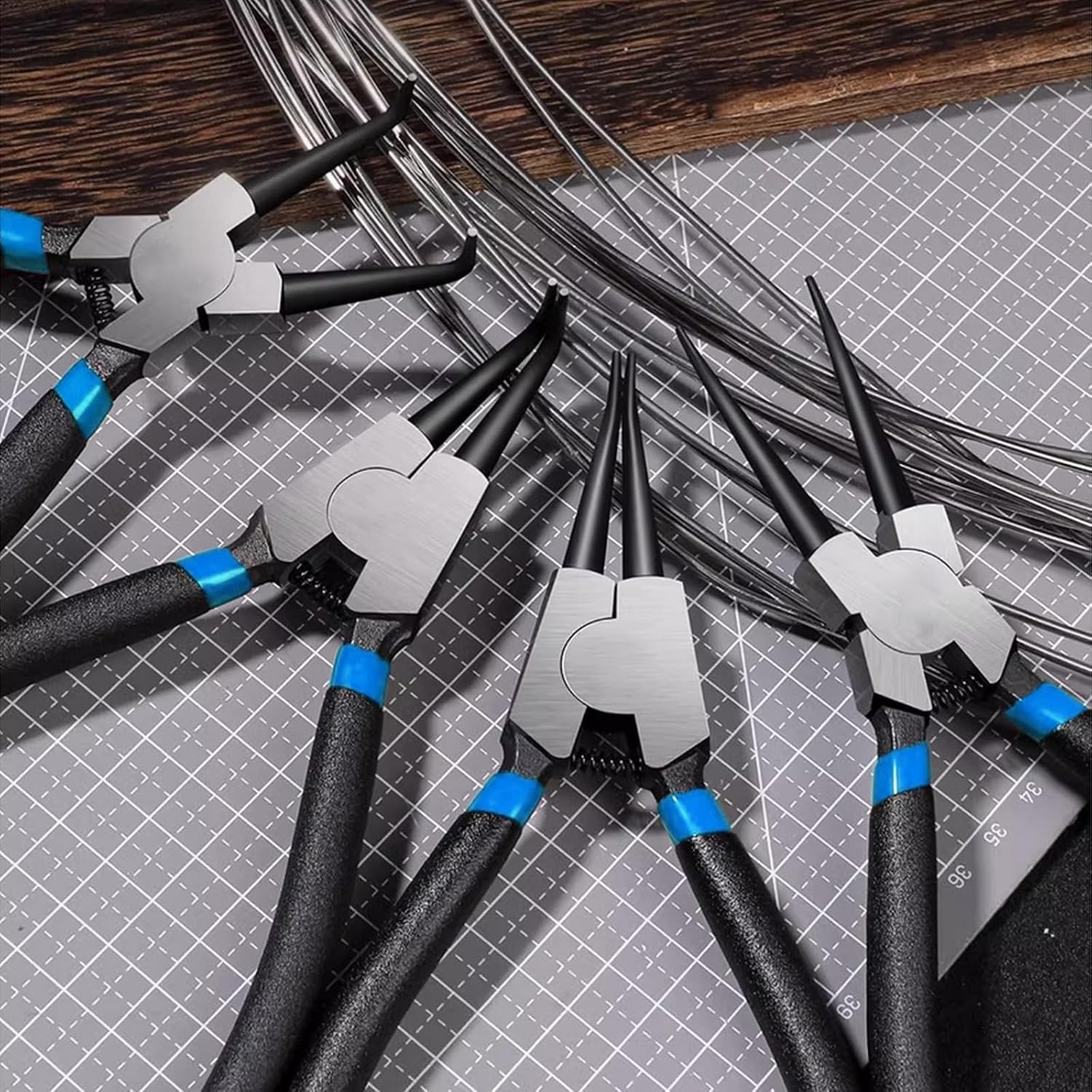 Stainless Steel Snap Rings + E-clip Assortment + 4-Pc Pliers