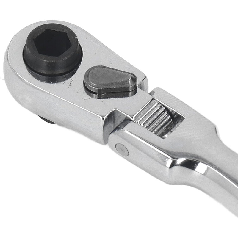 Ratchet Handle Socket Wrench 1/4″ Drive 72 Tooth Flexi Head Stubby 115mm Flattop