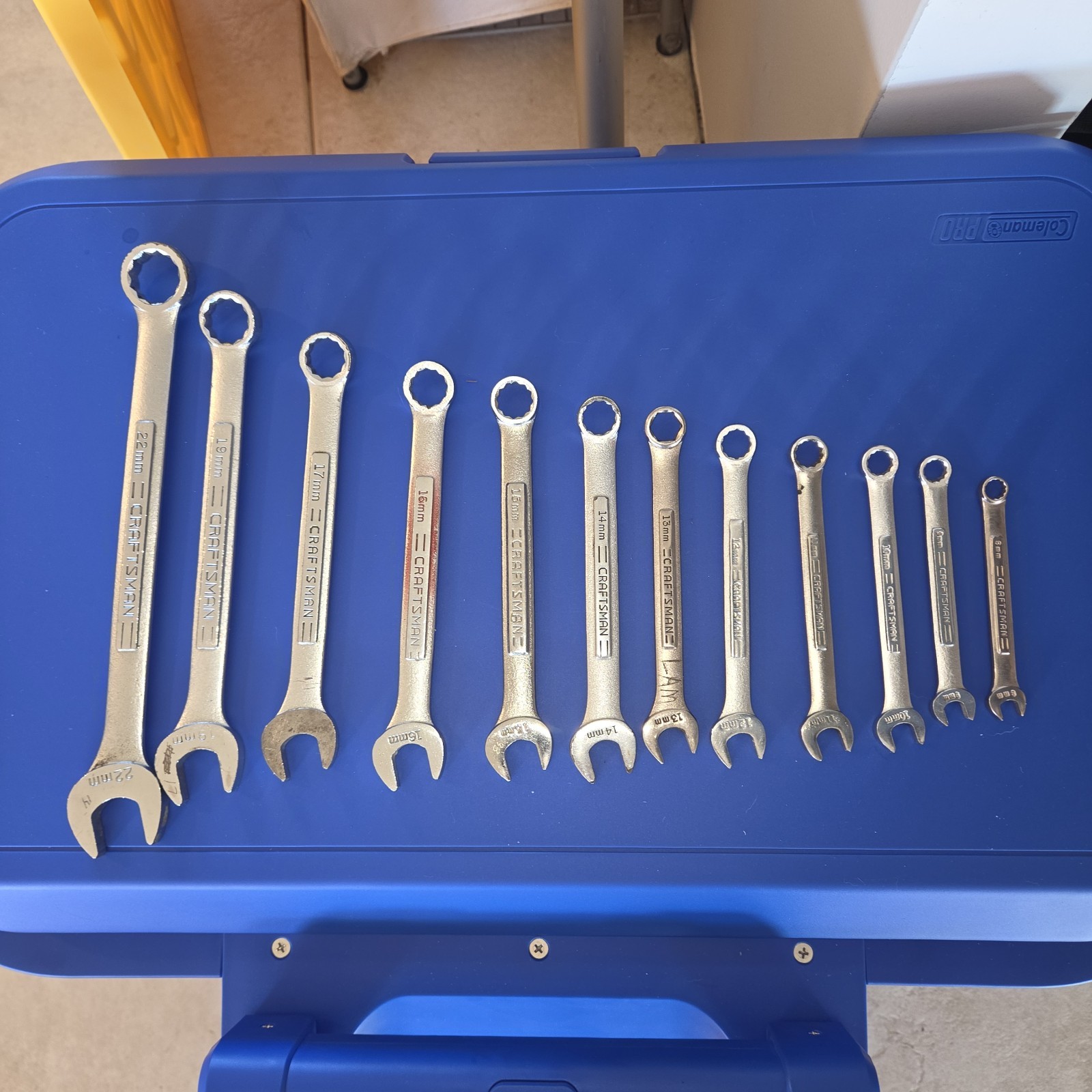 Craftsman Tools USA 12 pc V VV VA 8mm-17mm 19mm 22mm Metric Combo Wrench