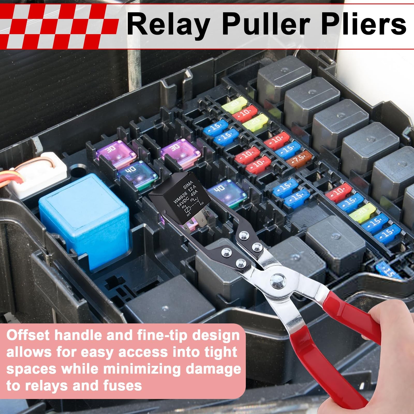 BFXM Relay Puller Pliers, Fuse Tool for Car, Automotive Red