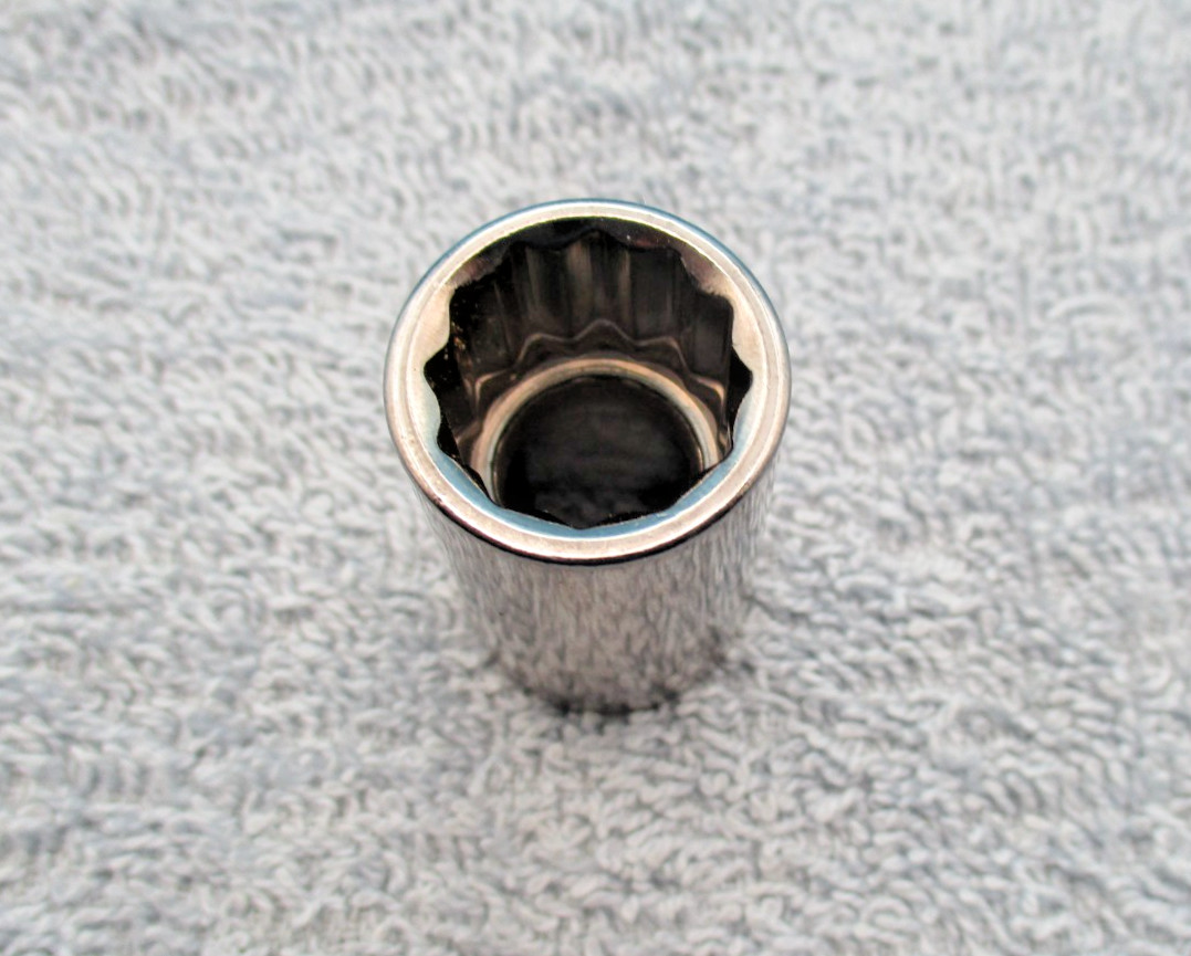 Craftsman 15mm 12 Pt 1/2″ Drive Shallow Socket USA Inverted G1 44236 Vintage