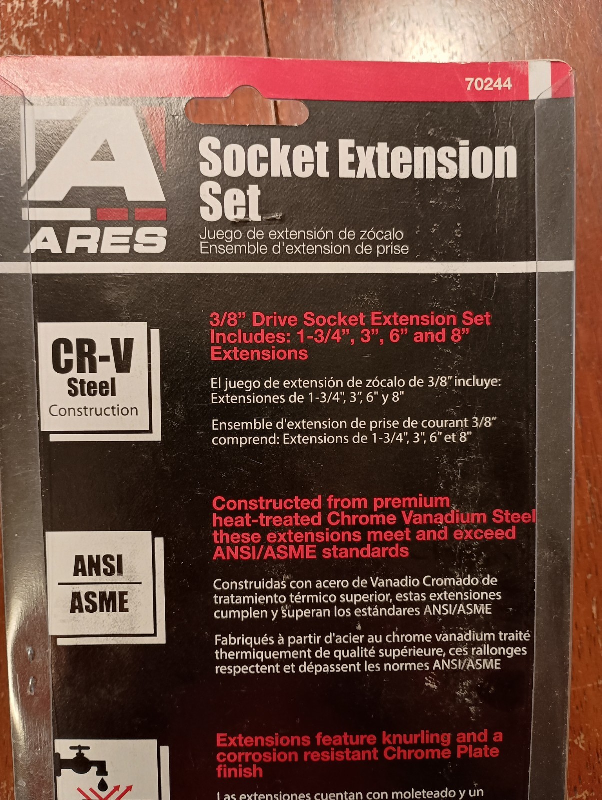ARES Socket Extension Set 3/8″ Drive 70244 Silver